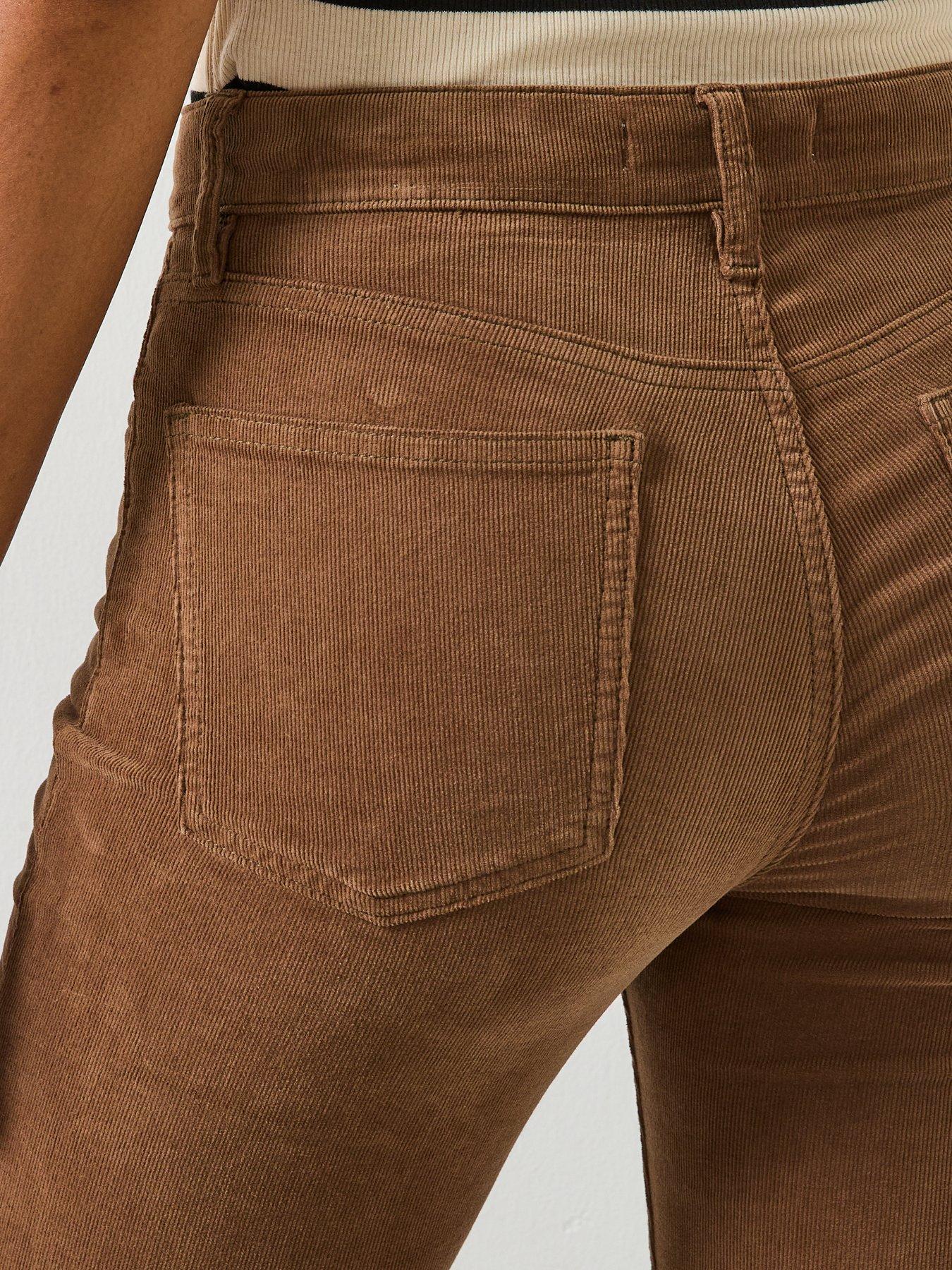  image of mango-corduroy-flared-jeans-brown