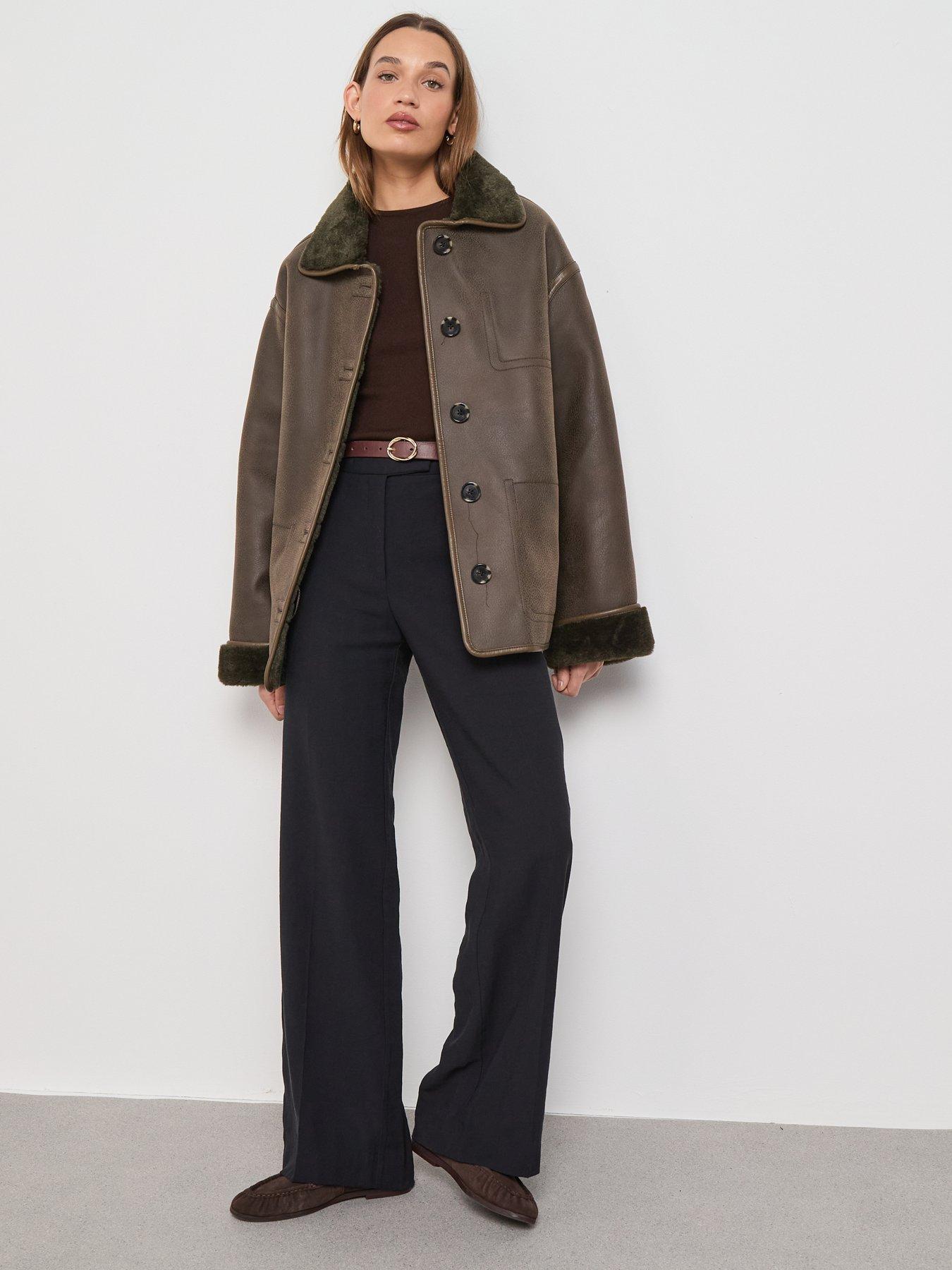  image of mango-faux-shearling-leather-effect-coat