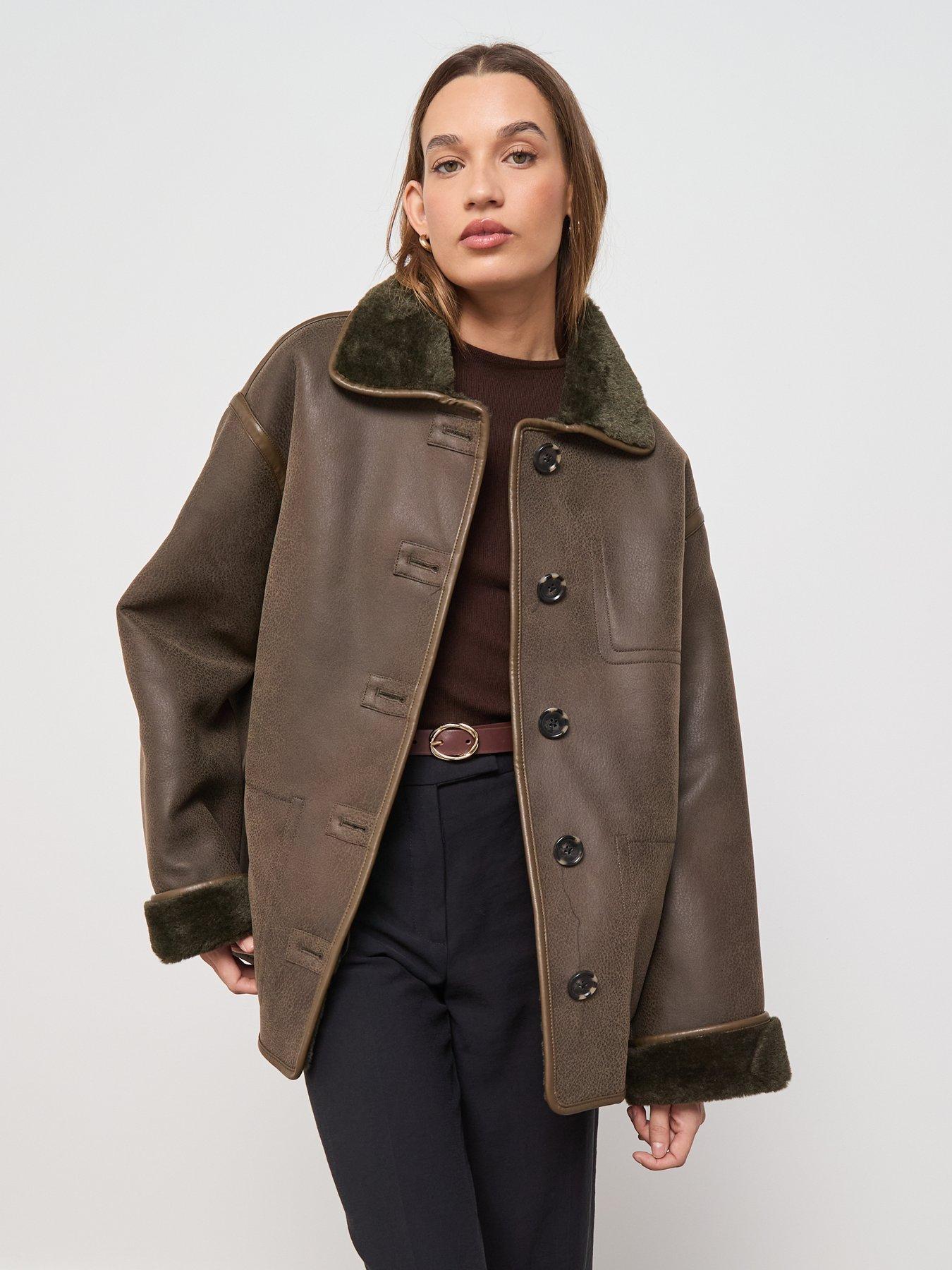  image of mango-faux-shearling-leather-effect-coat