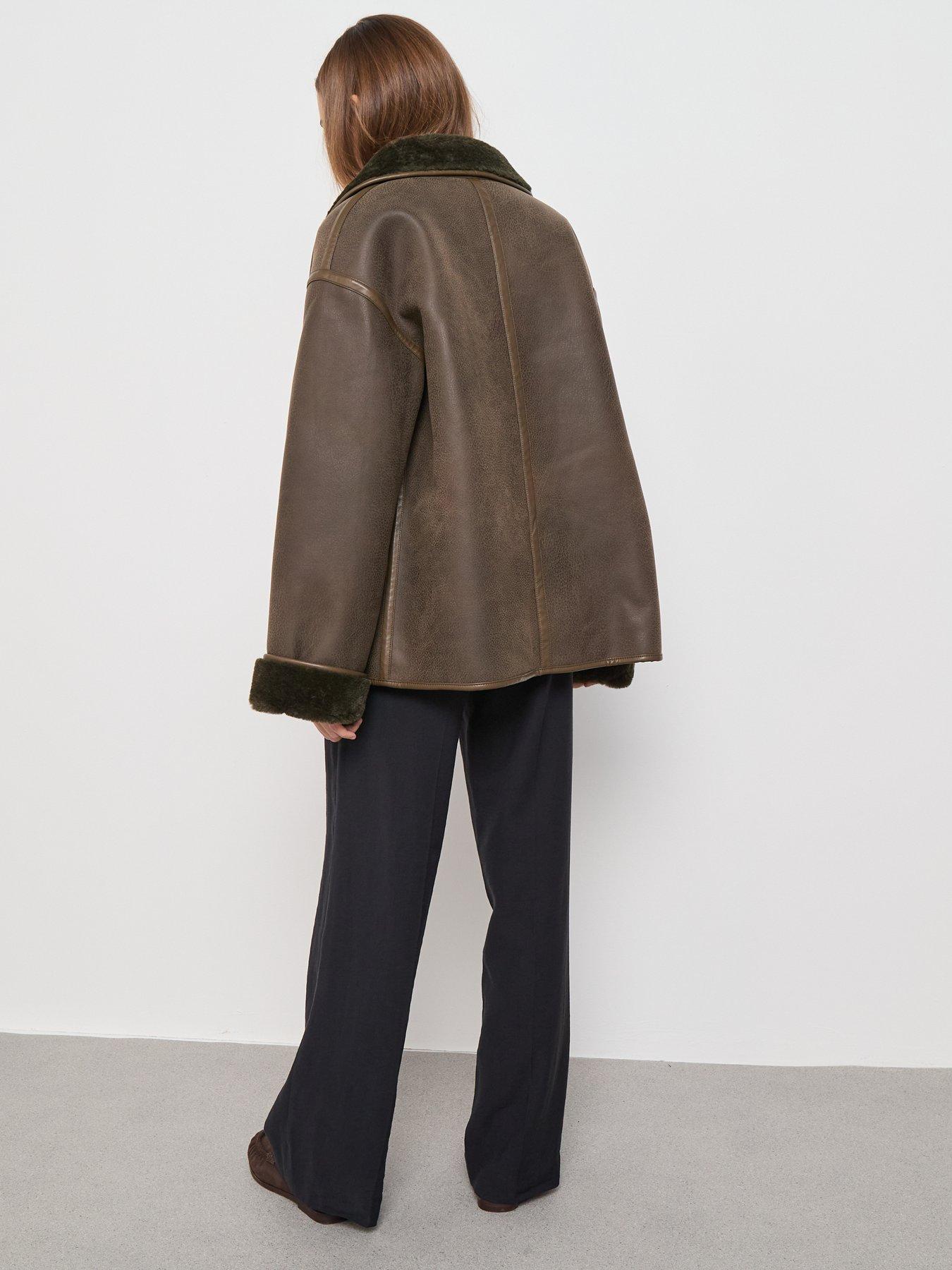  image of mango-faux-shearling-leather-effect-coat