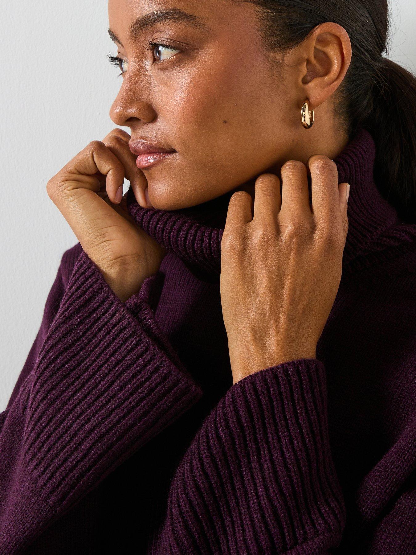  image of mango-high-neck-knitted-jumper