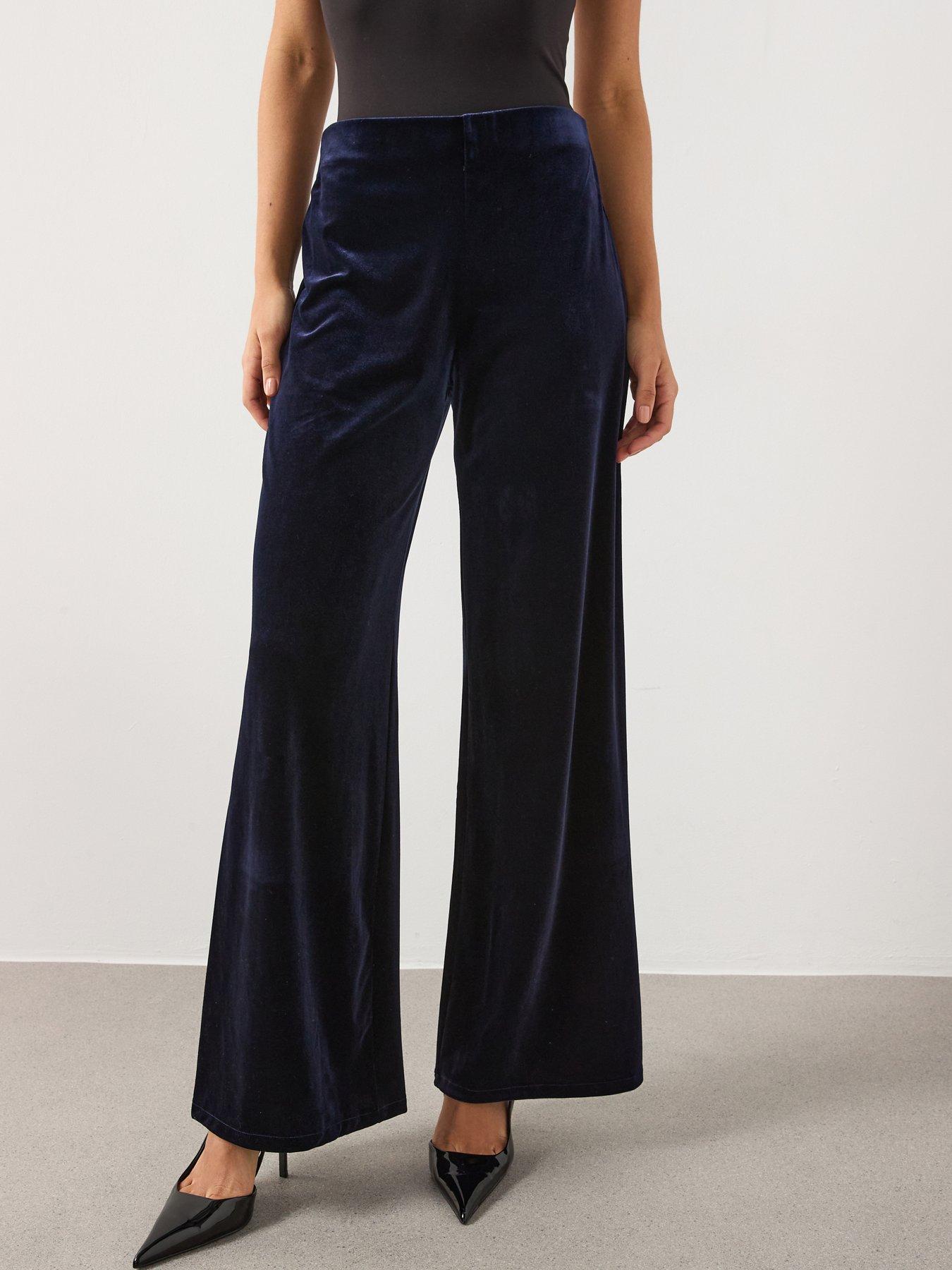 front image of mango-velvet-wide-leg-trousers