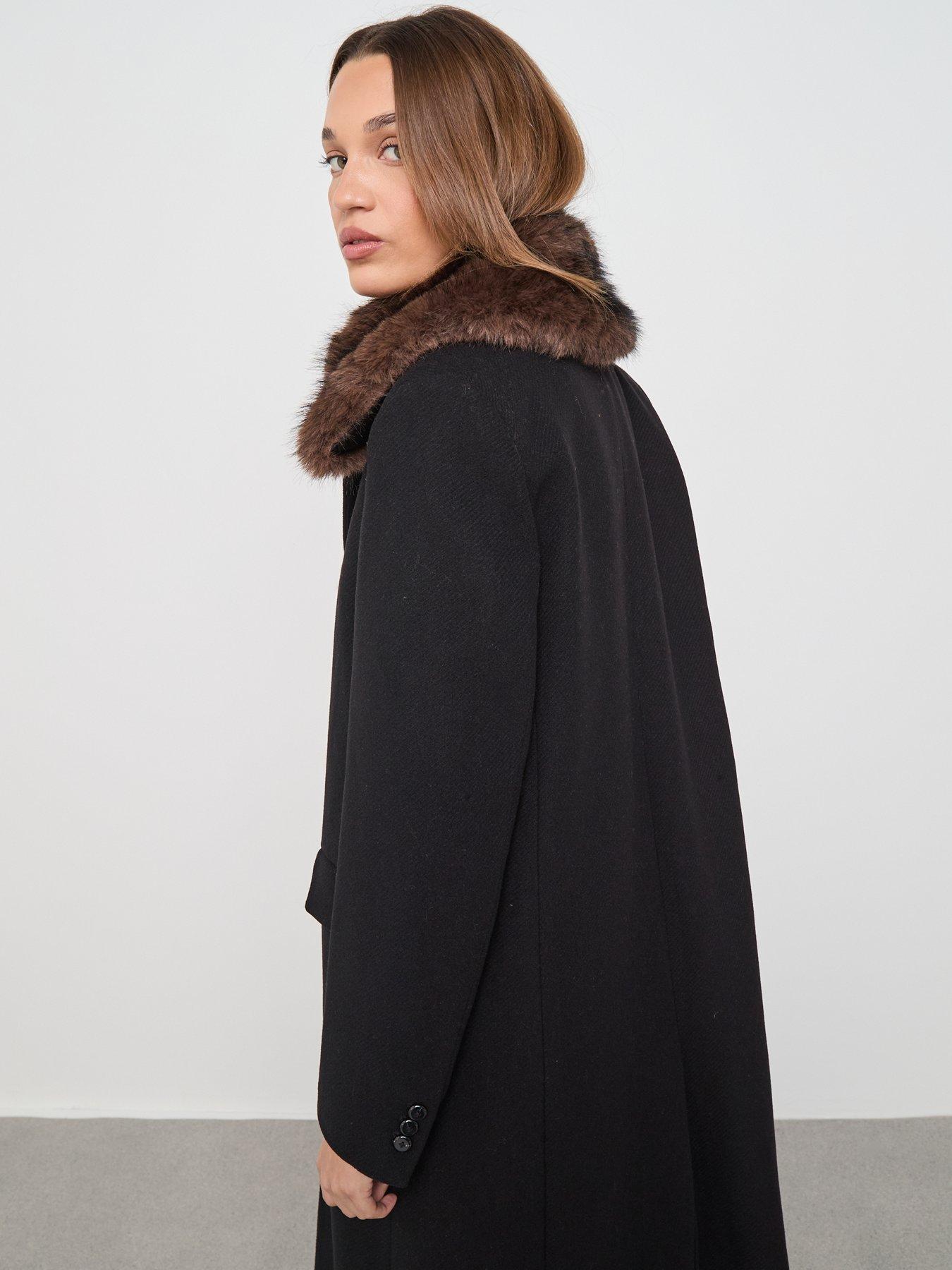  image of mango-wool-coat-with-fur-collar