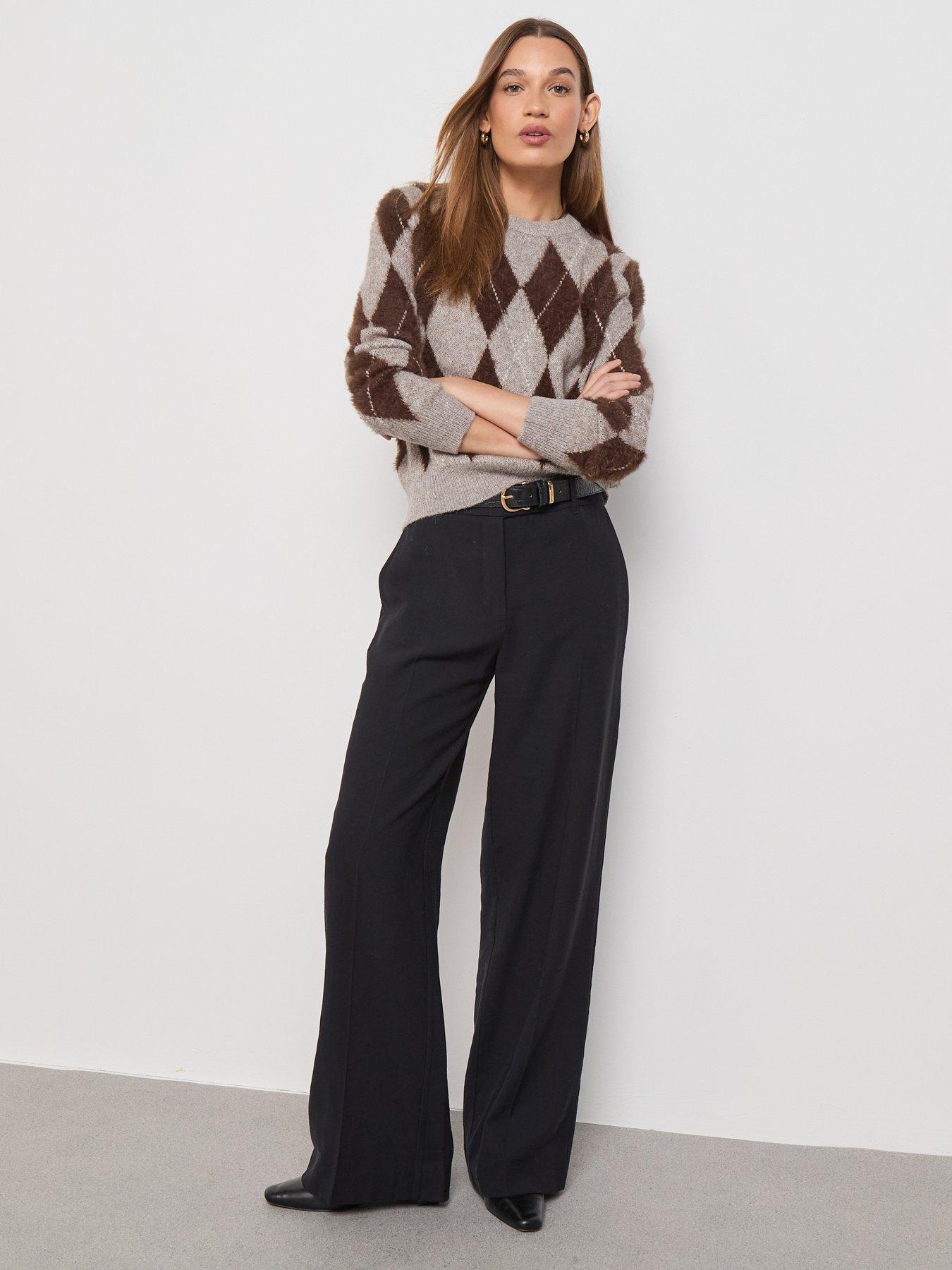  image of mango-diamond-patterned-knitted-sweater