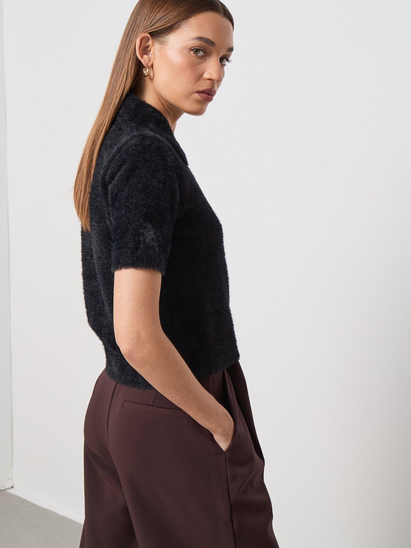  image of mango-faux-fur-polo-neck-sweater