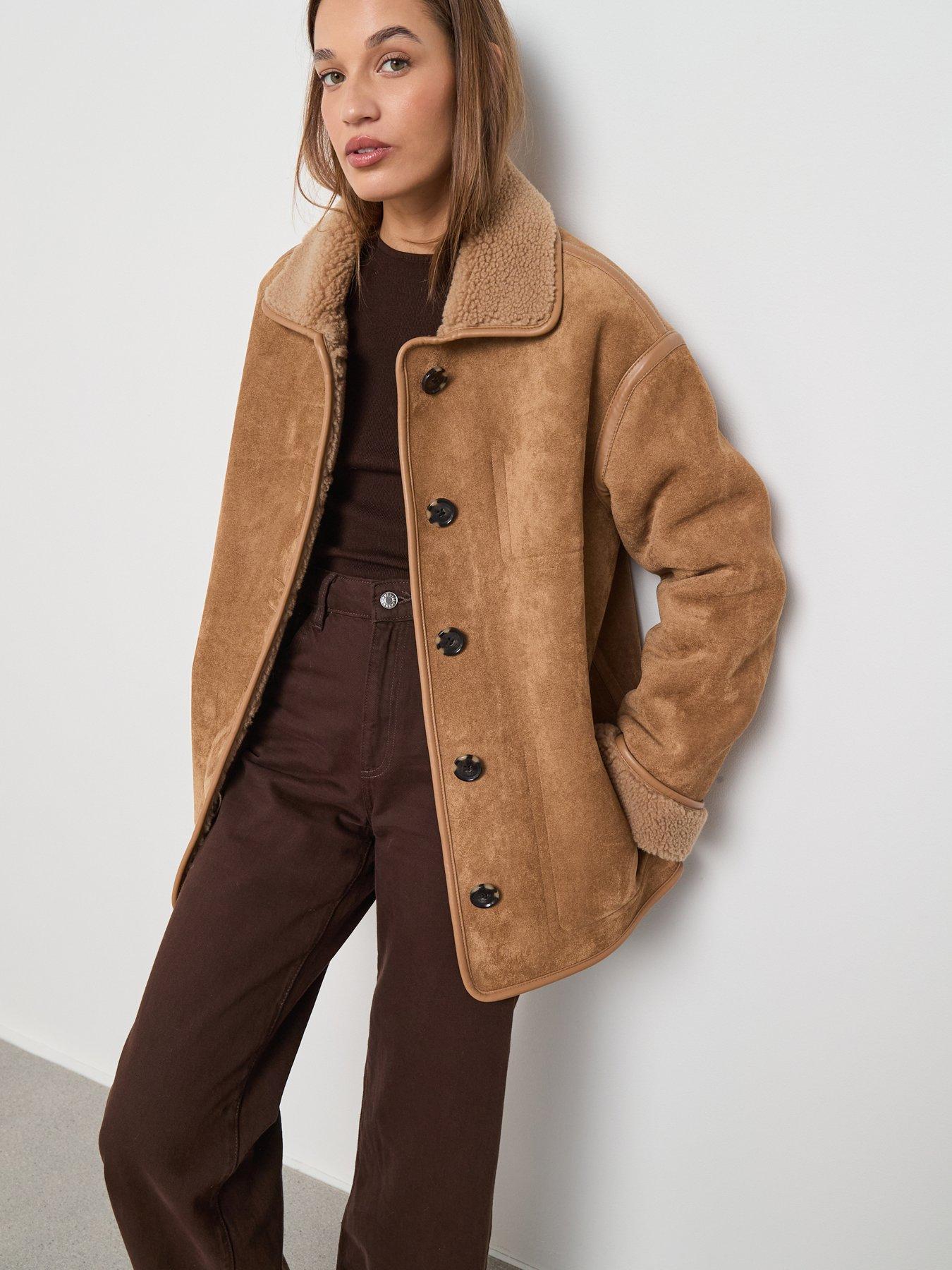  image of mango-faux-shearling-leather-effect-coat