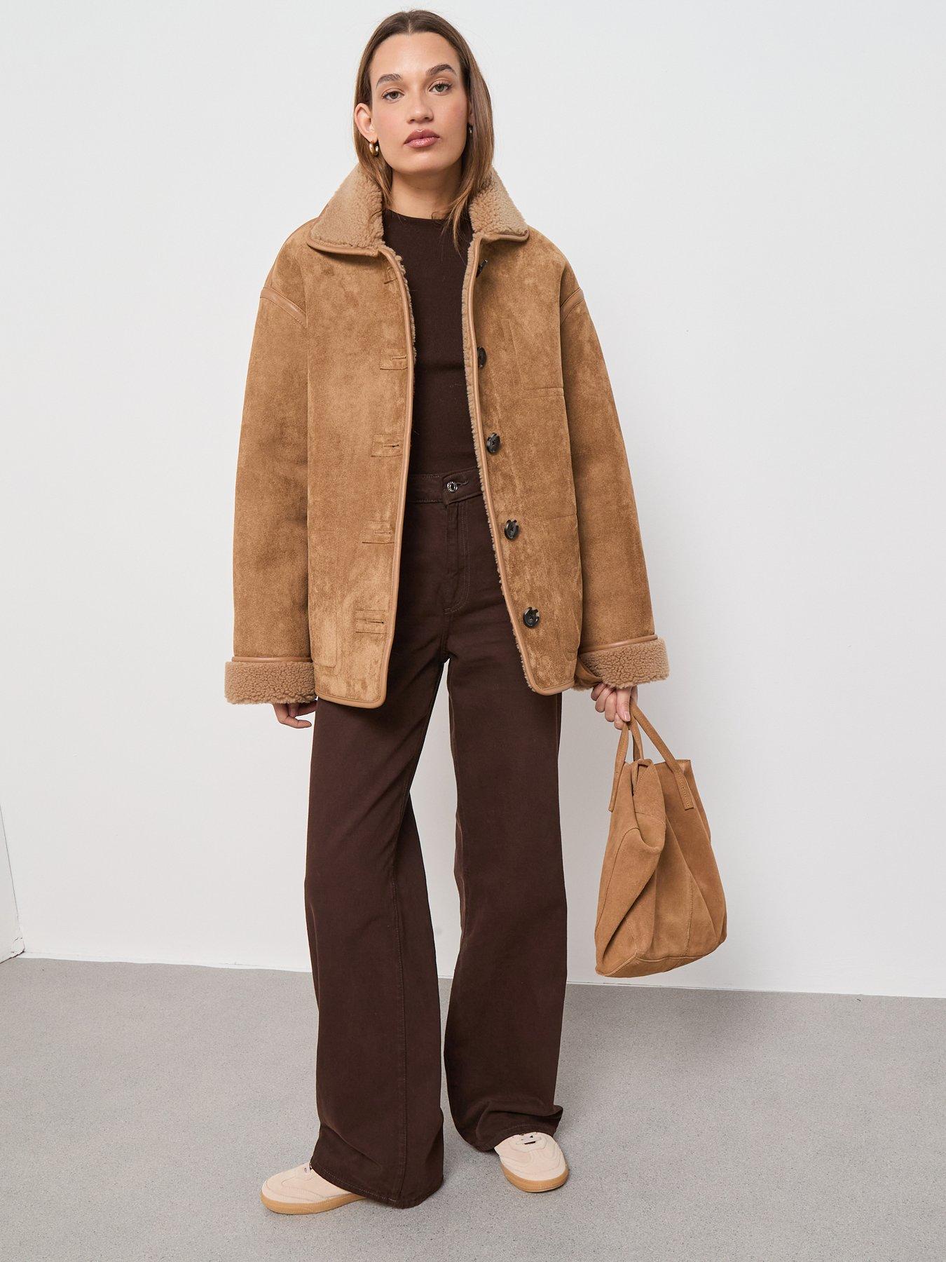  image of mango-faux-shearling-leather-effect-coat