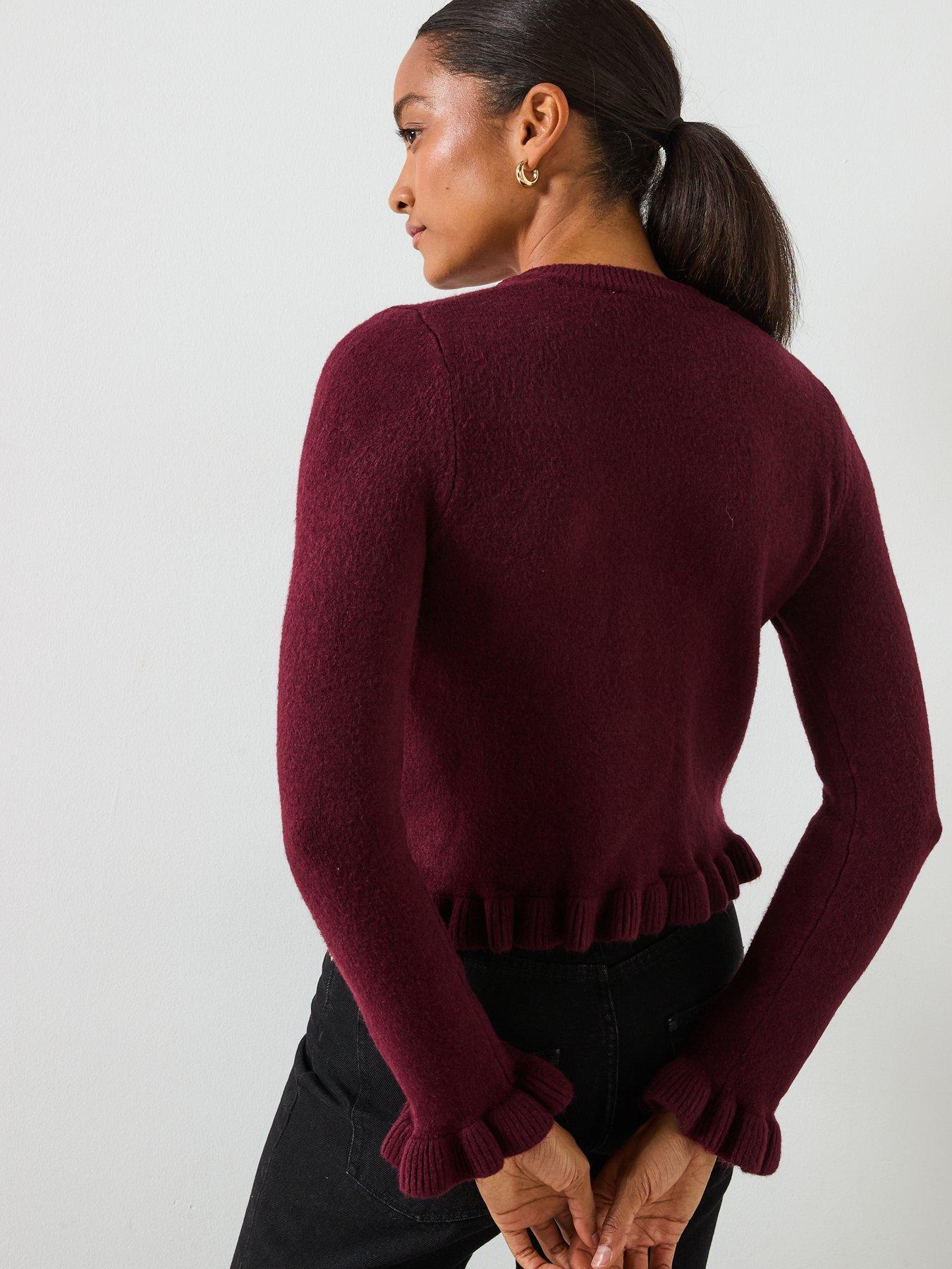  image of mango-ruffle-knit-cardigan