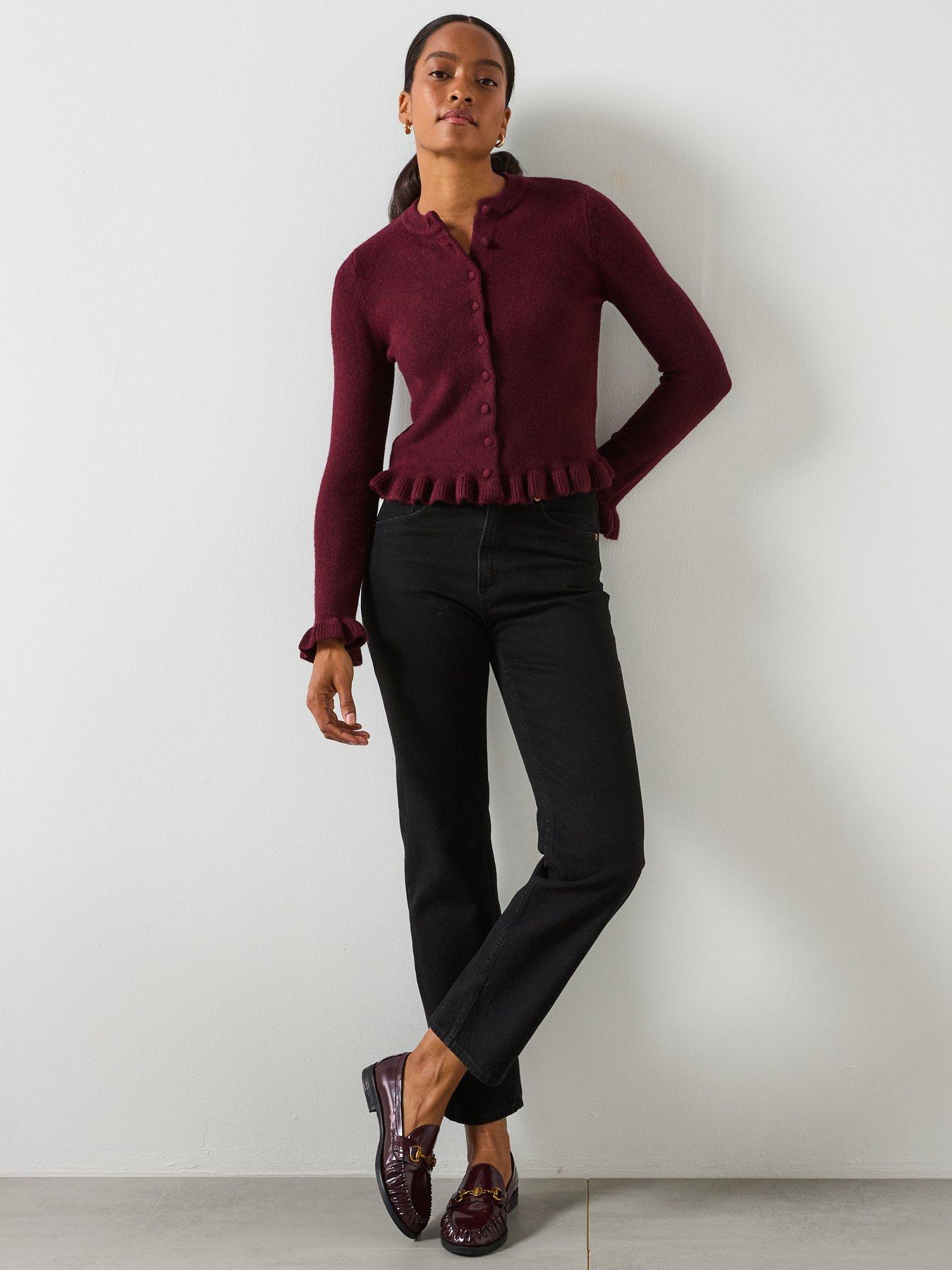  image of mango-ruffle-knit-cardigan