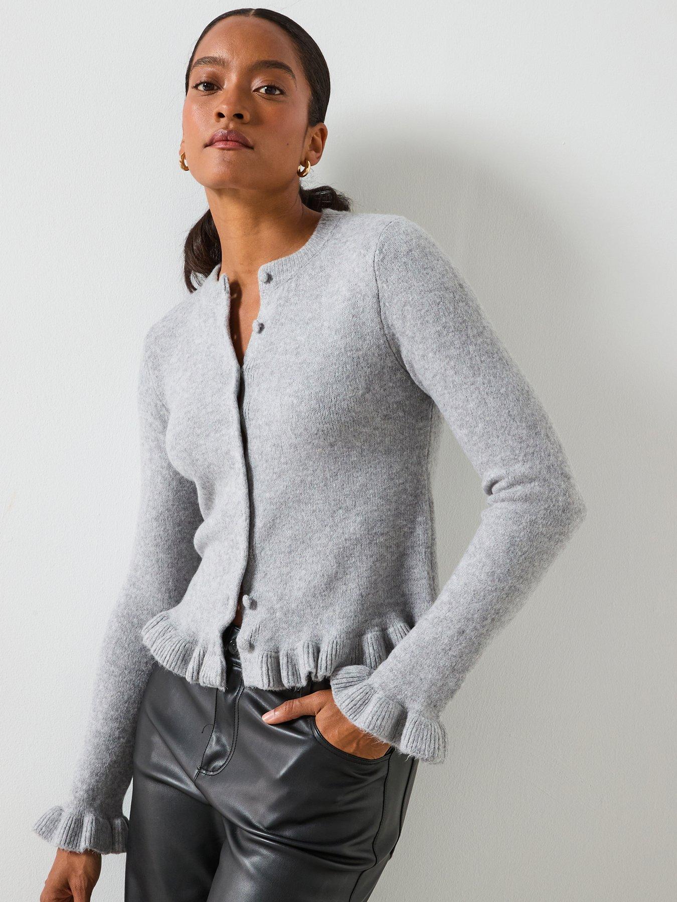 Mango Frilled Sleeve Cardigan