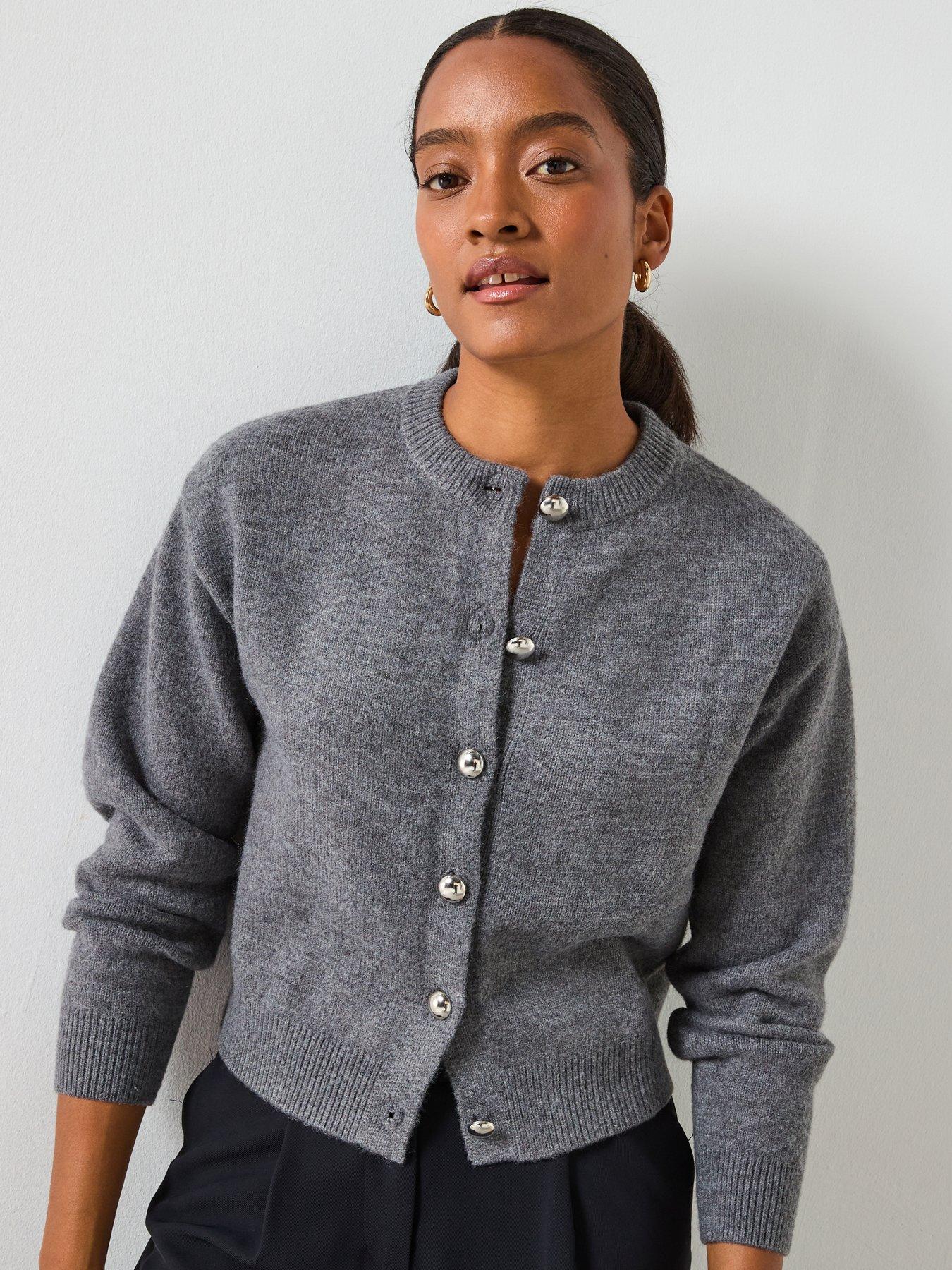 front image of mango-chunky-knit-cardigan-with-buttons