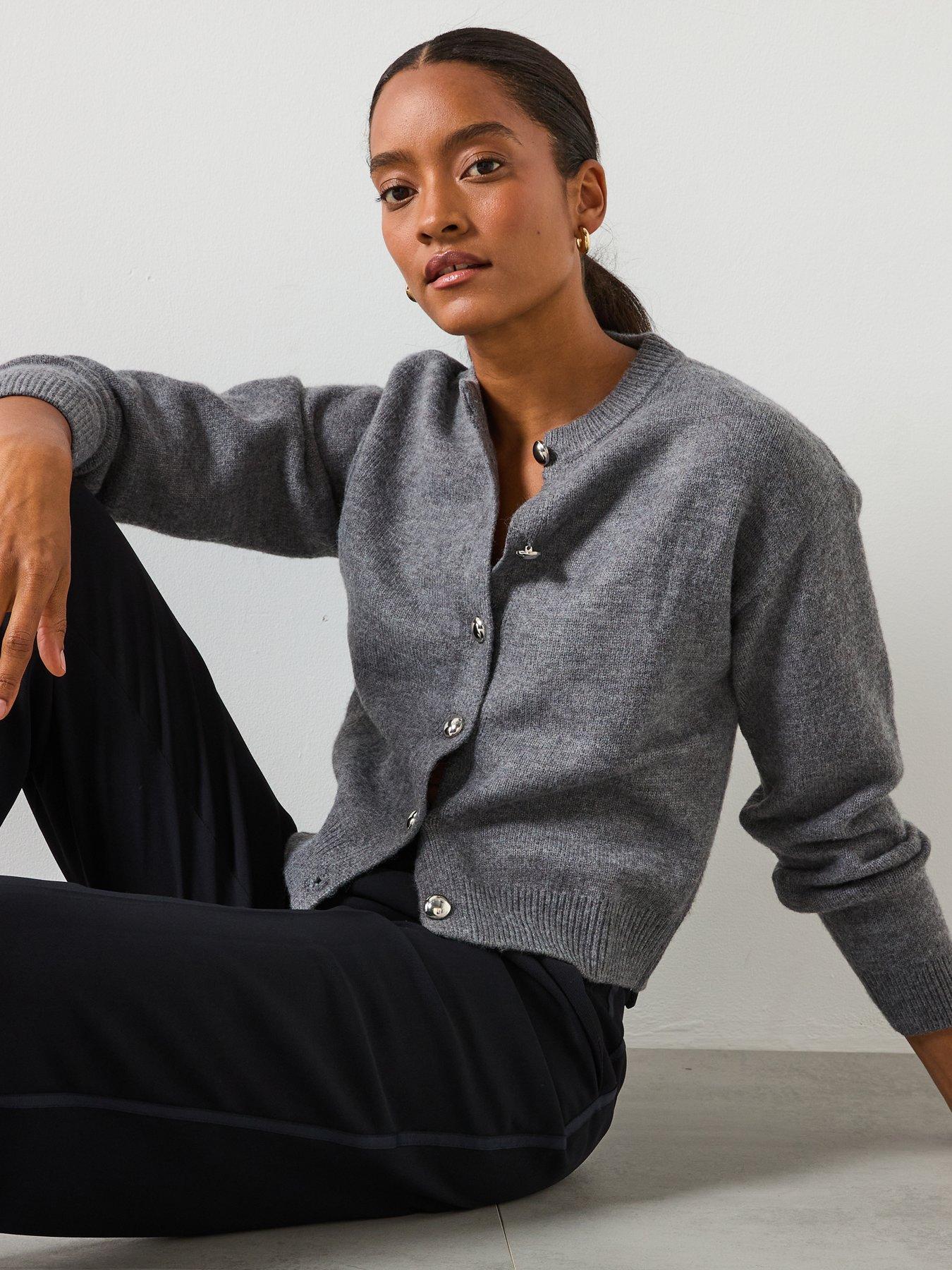  image of mango-chunky-knit-cardigan-with-buttons
