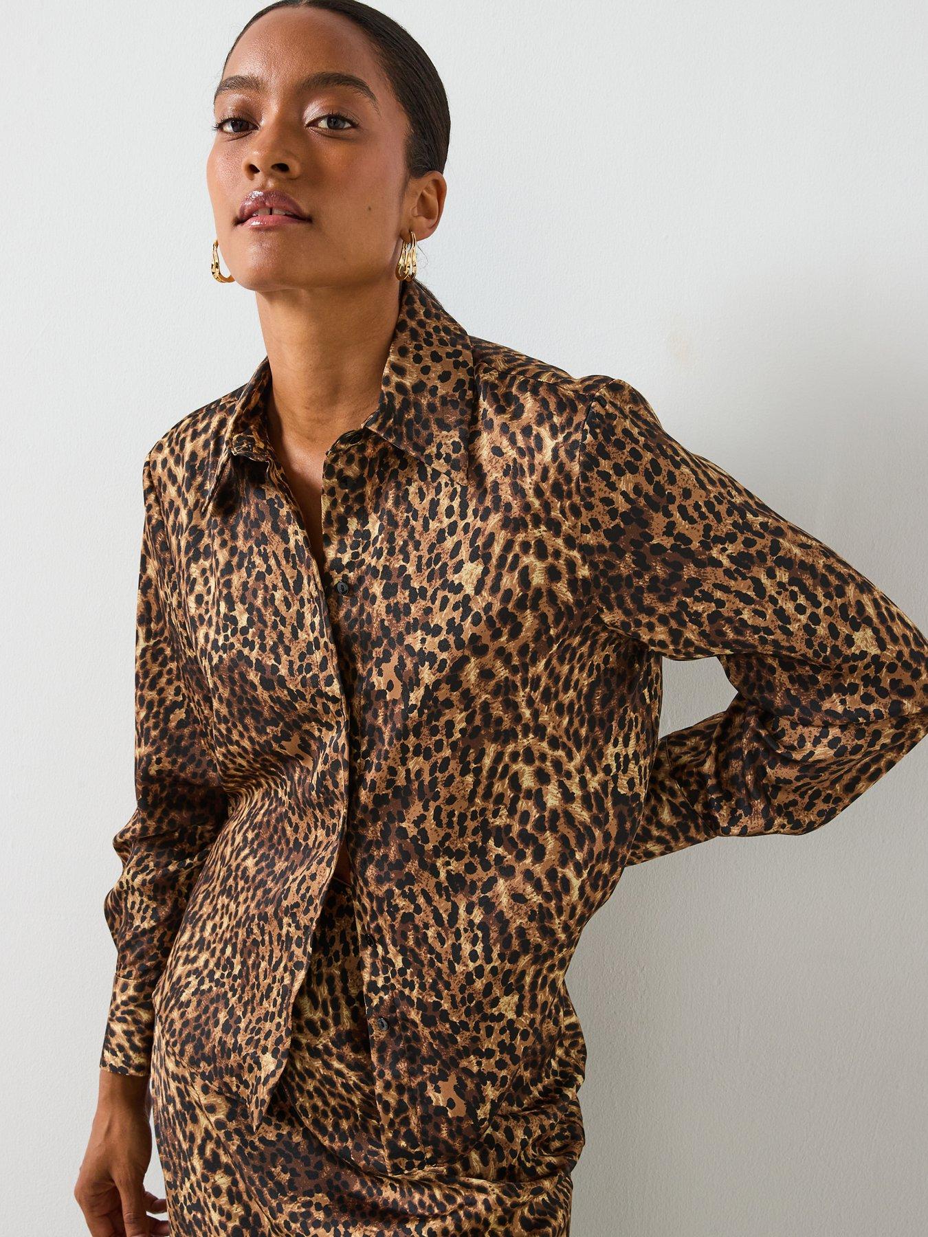 Mango Satin Leopard Shirt