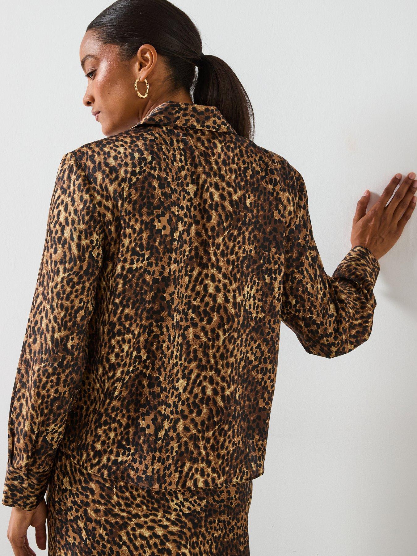  image of mango-satin-leopard-shirt