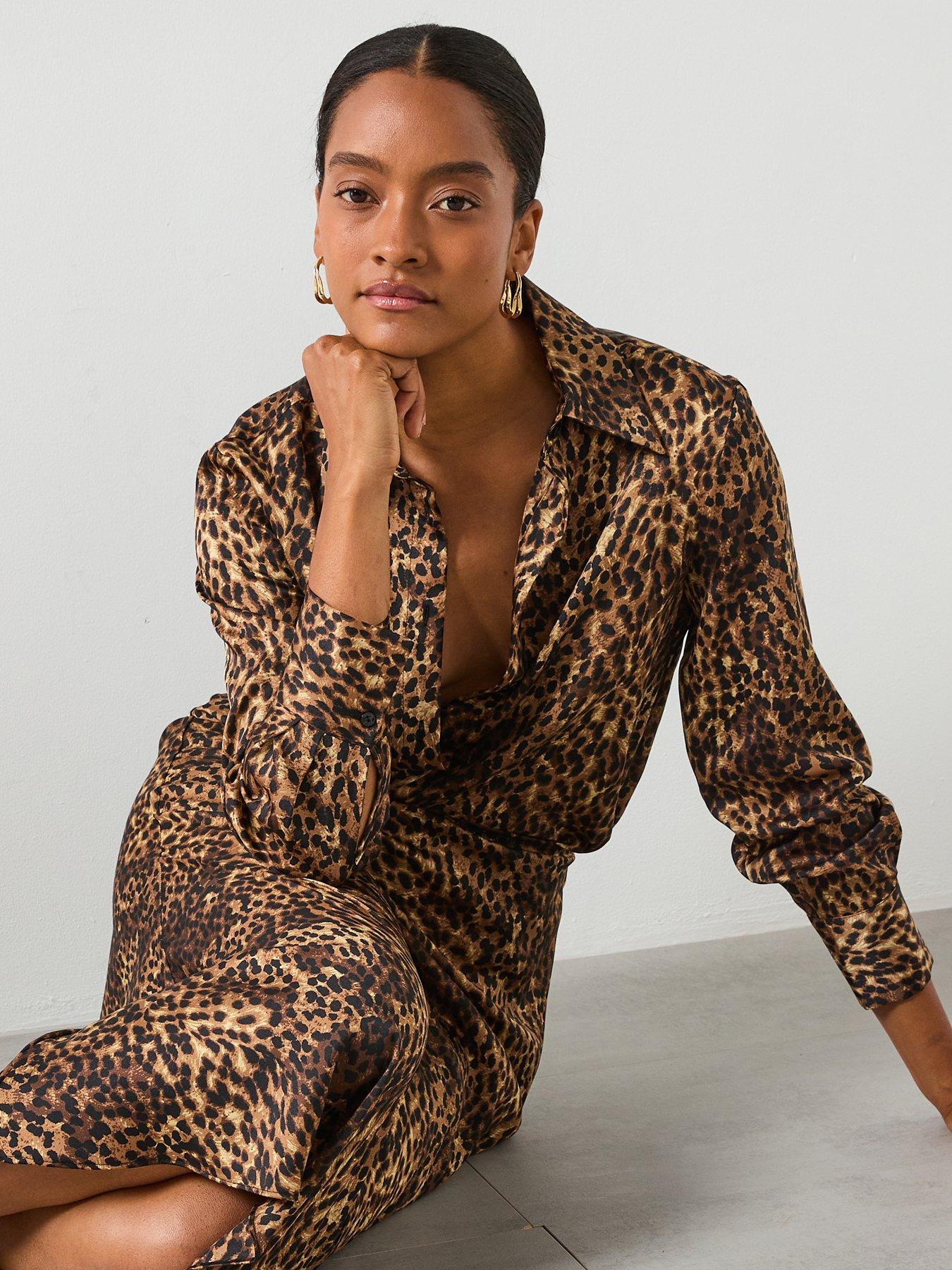  image of mango-satin-leopard-shirt