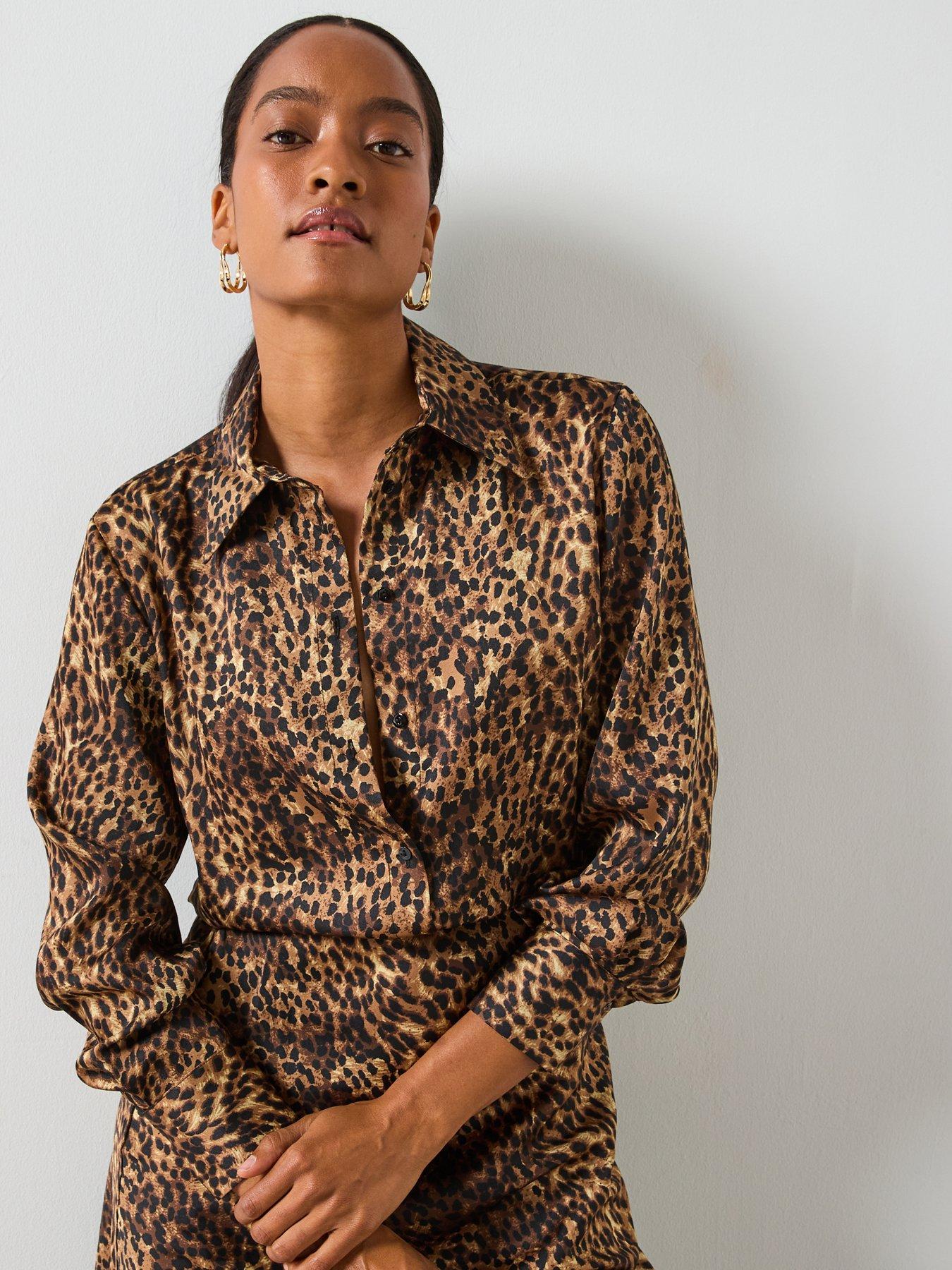  image of mango-satin-leopard-shirt