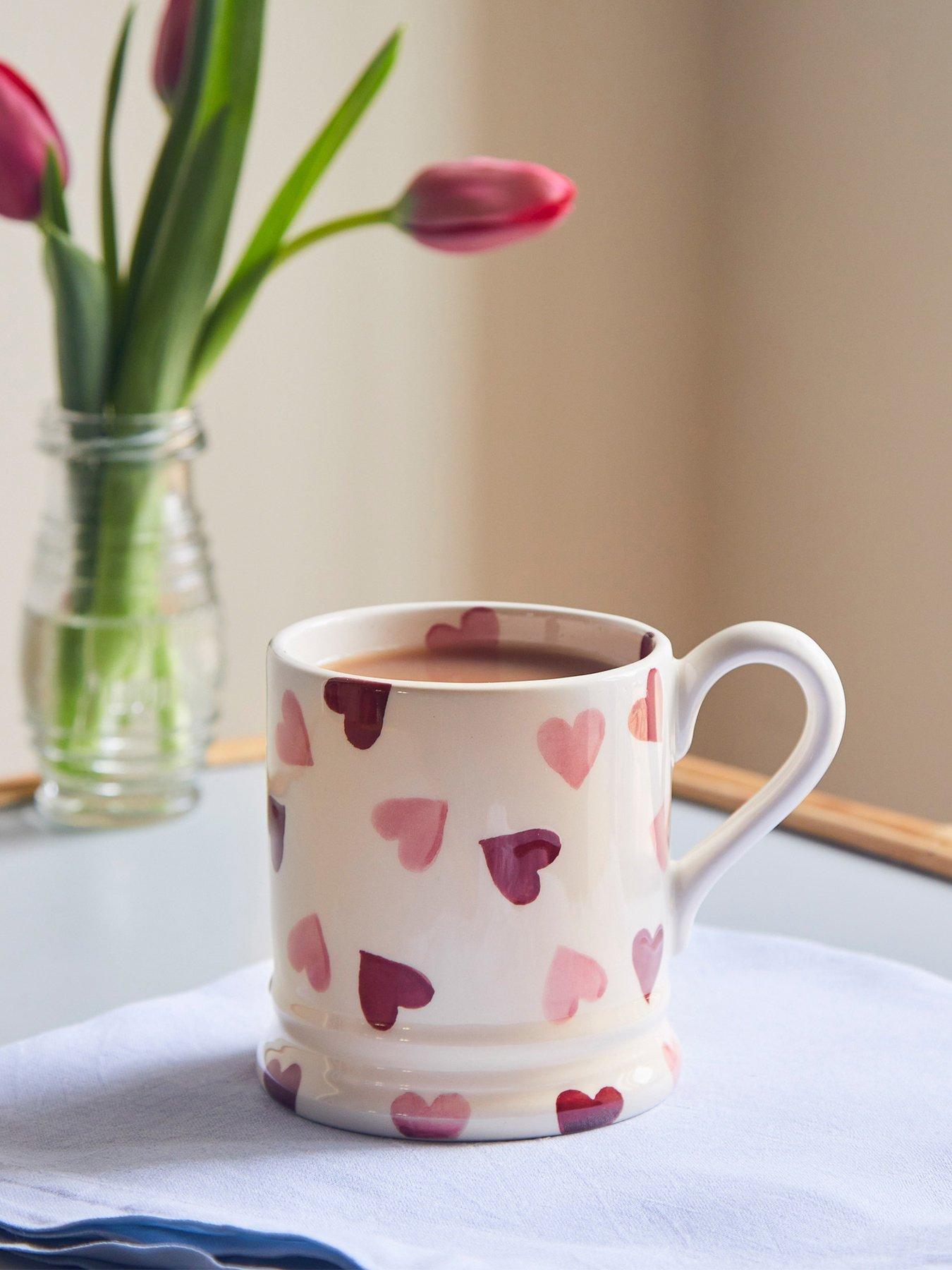 undefined Pink Hearts Single 1/2 Pint Mug