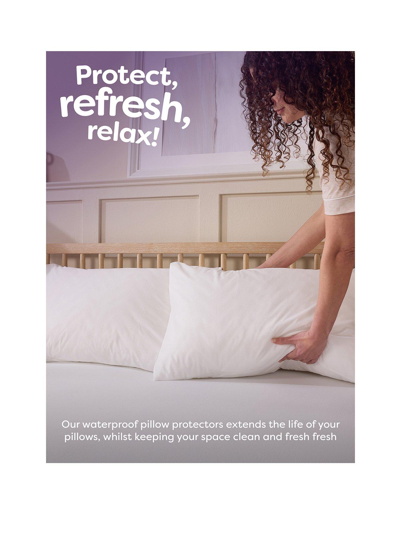 Image 2 of 8 of Slumberdown Waterproof Protect Pillow Protector 2 Pack