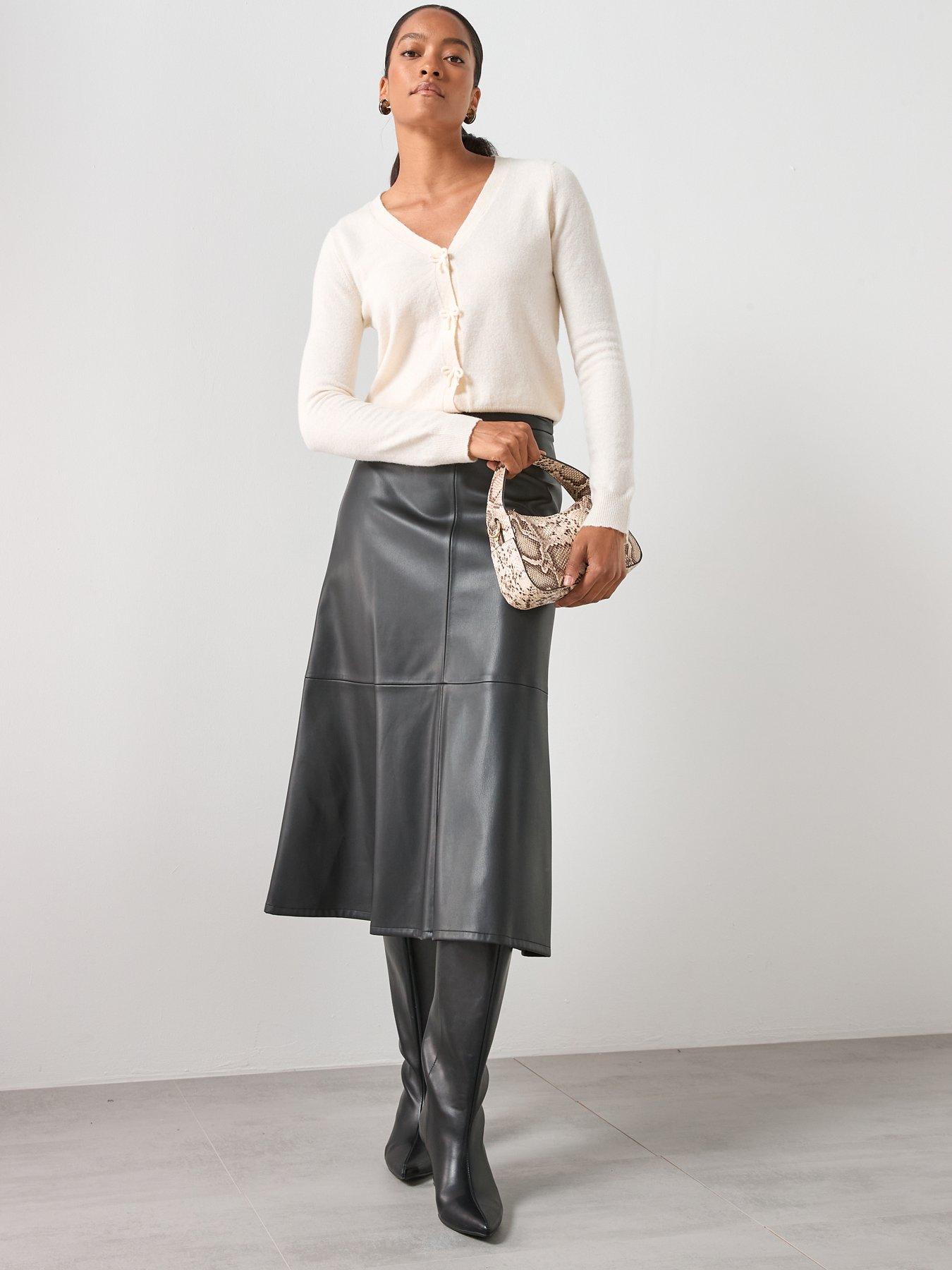 Image 3 of 6 of Mango V-Neck Wool Blend Cardigan - Cream