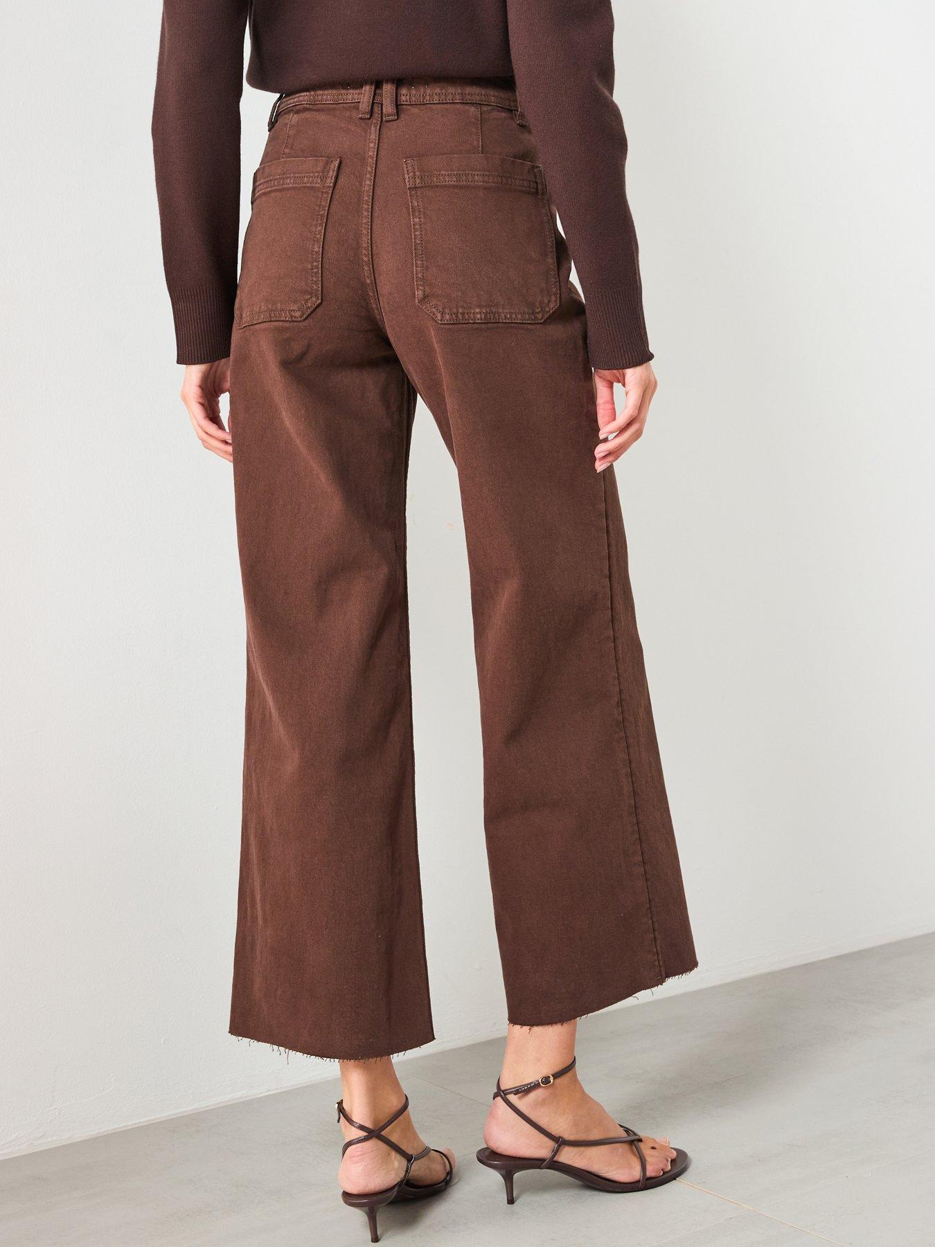 Image 2 of 5 of Mango Catherin Culotte High Rise Jeans - Brown