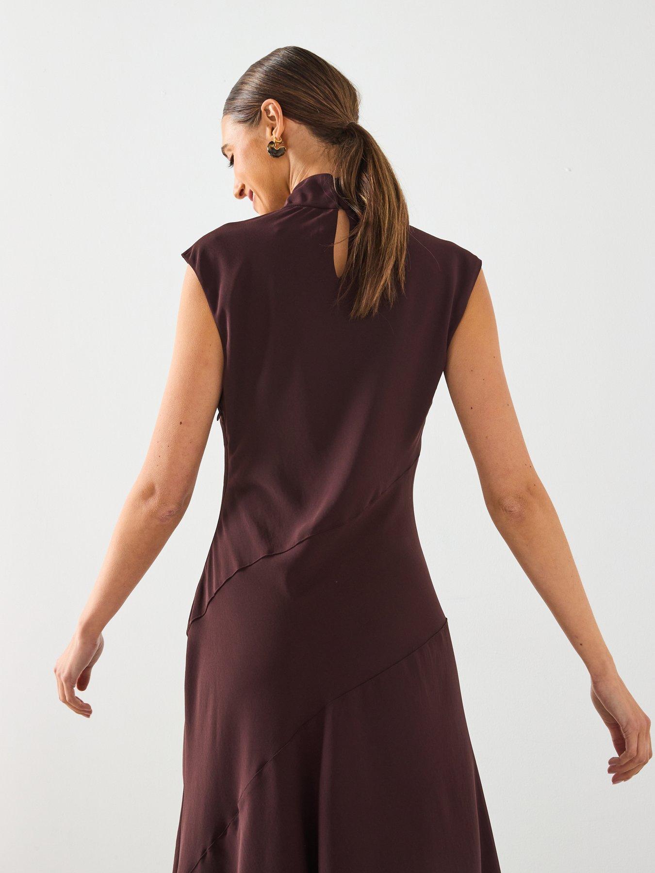 Image 5 of 6 of Mango Long Turtleneck Dress - Brown