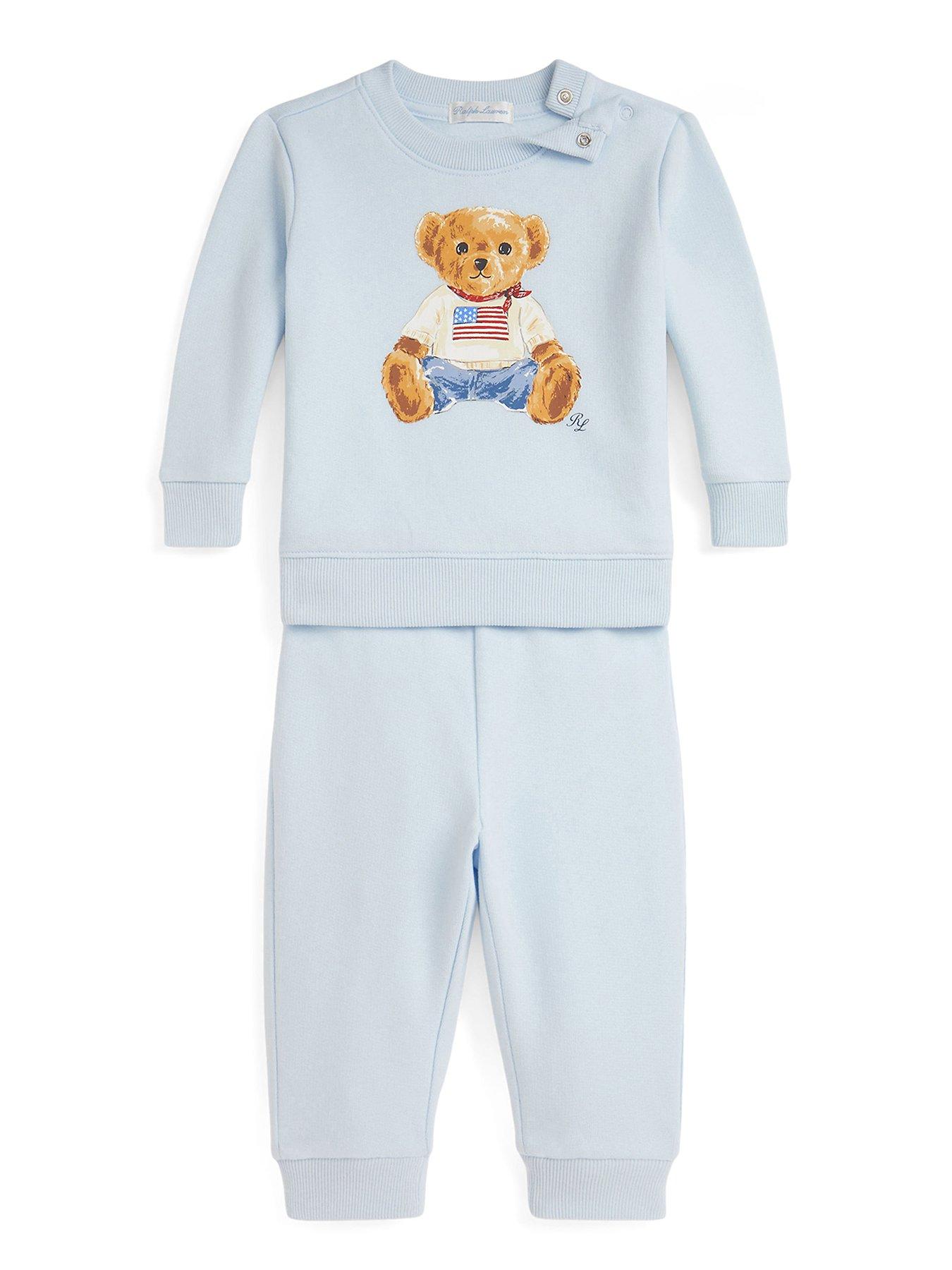 Polo Ralph Lauren Baby Boys Sweat Top  &  Pant Set - Light Blue