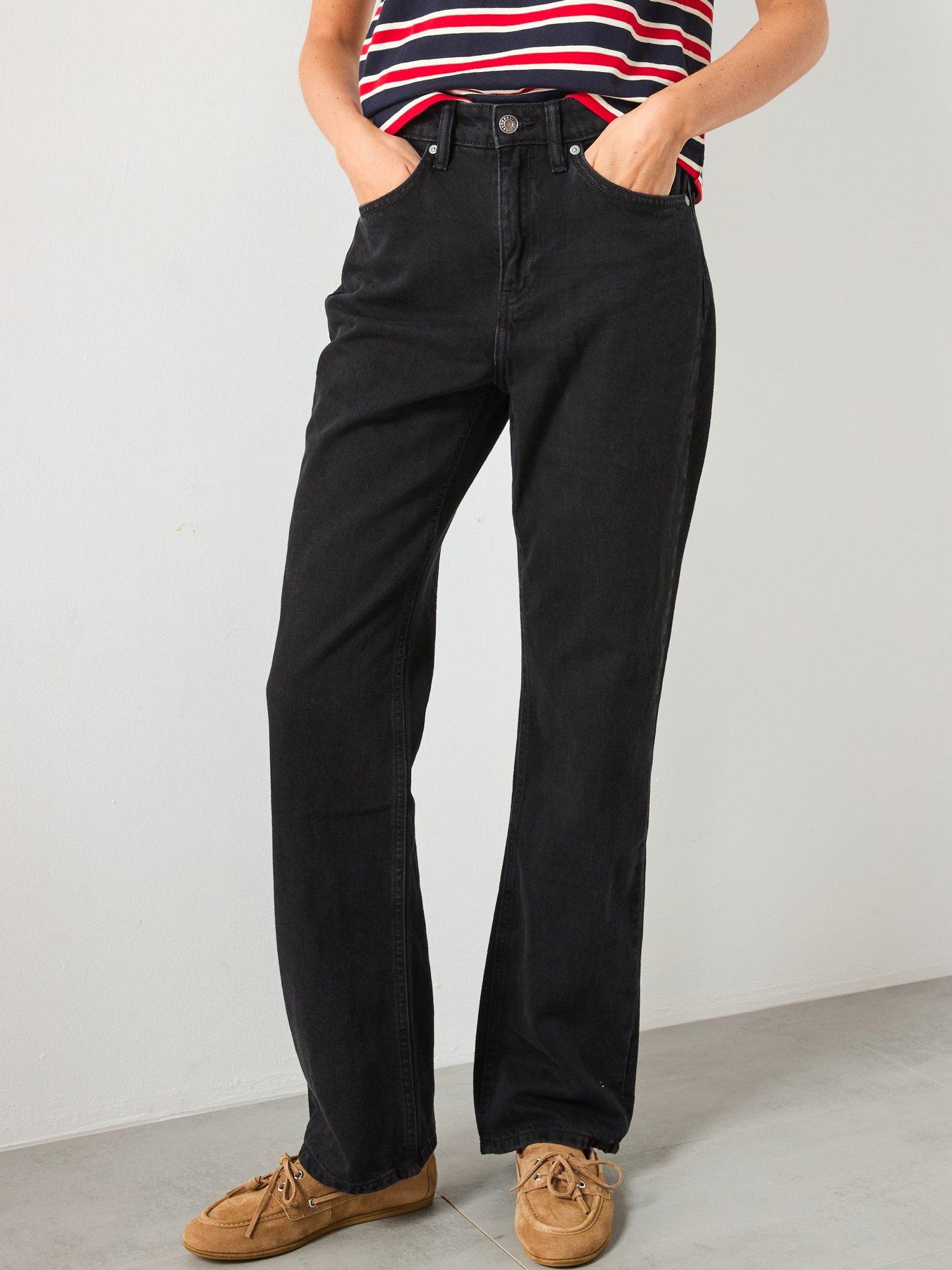 undefined Matilda High Rise Straight Jeans - Black