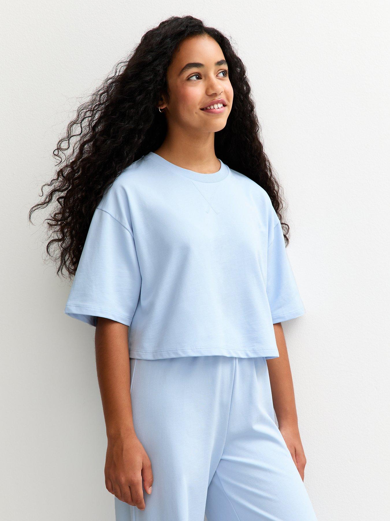 New Look 915 Girls Short Sleeve Sweatshirt - Light Blue