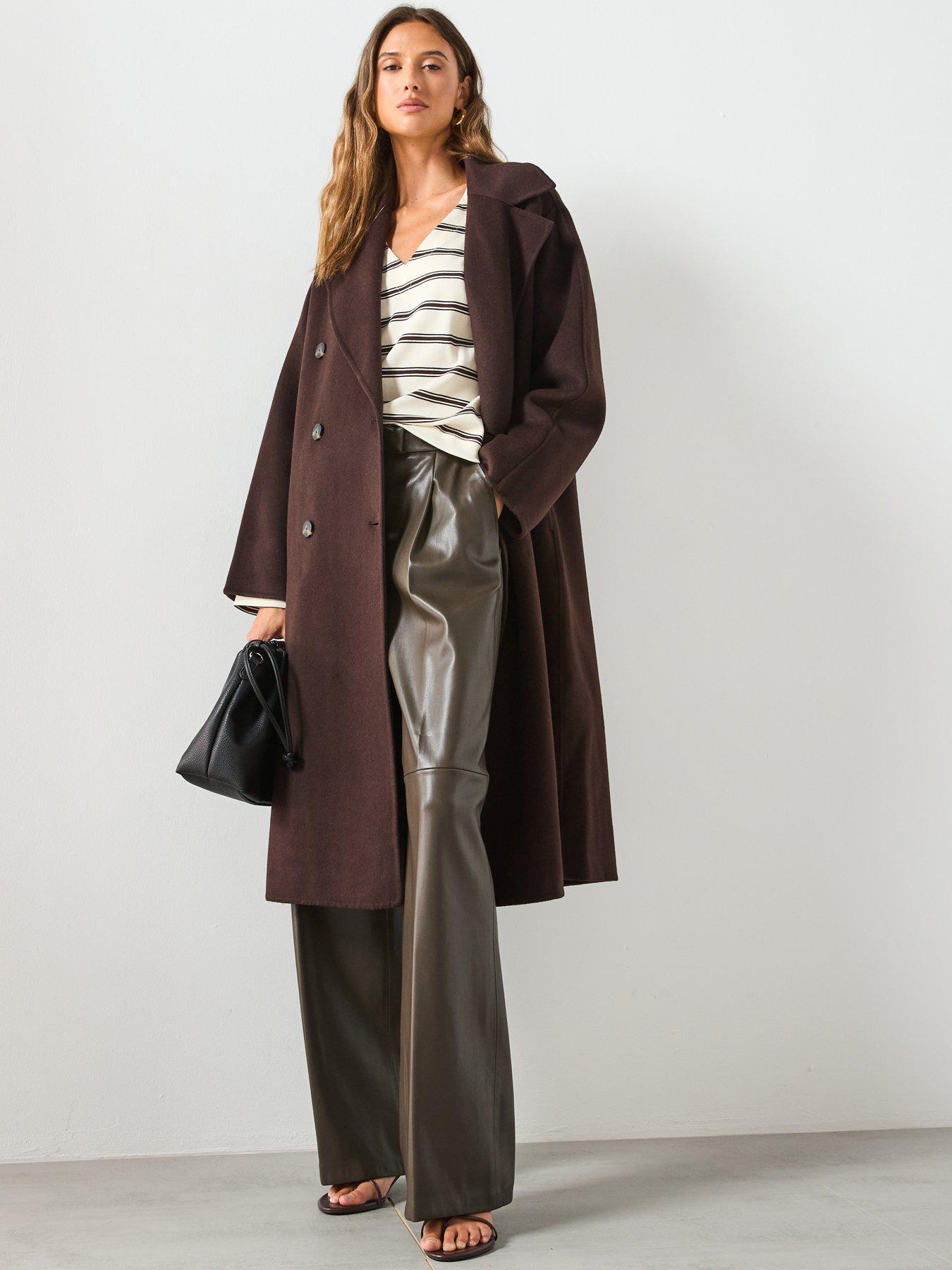 Image 5 of 5 of Mango Handmade Oversized Wool Coat - Brown