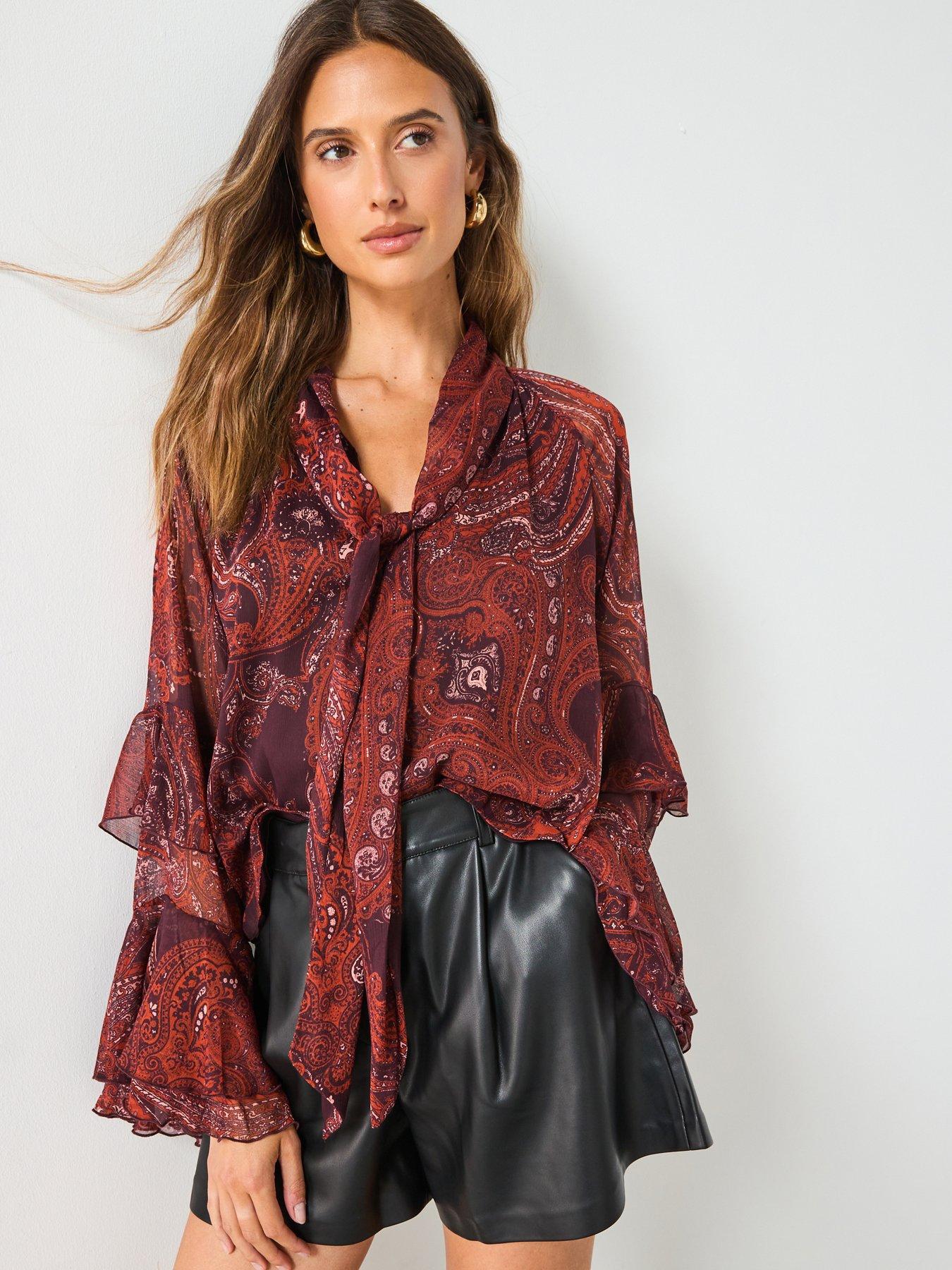 mango-paisley-print-blouse-red
