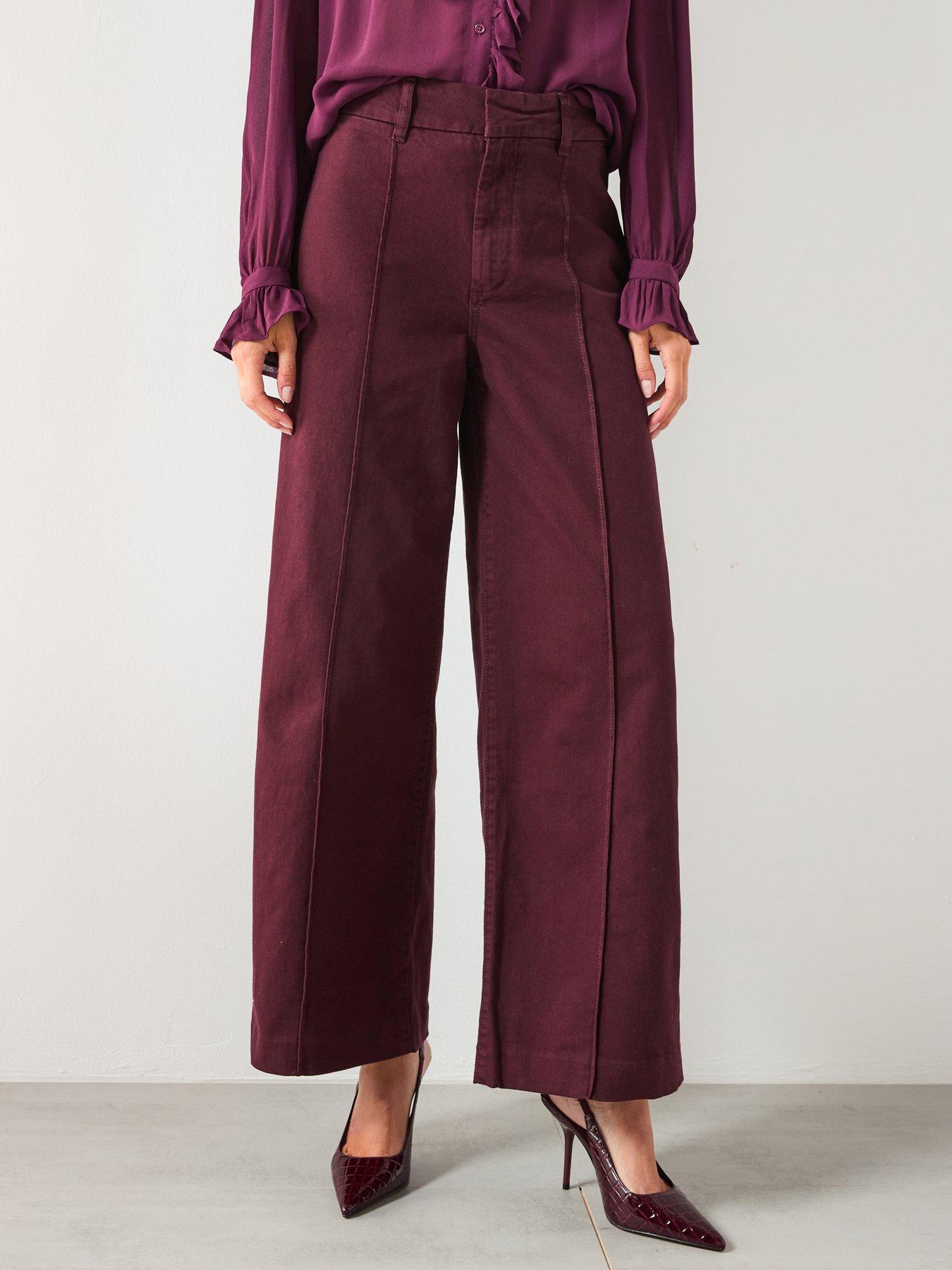 undefined Paloma High Waisted Wide Leg Jeans With Stitching