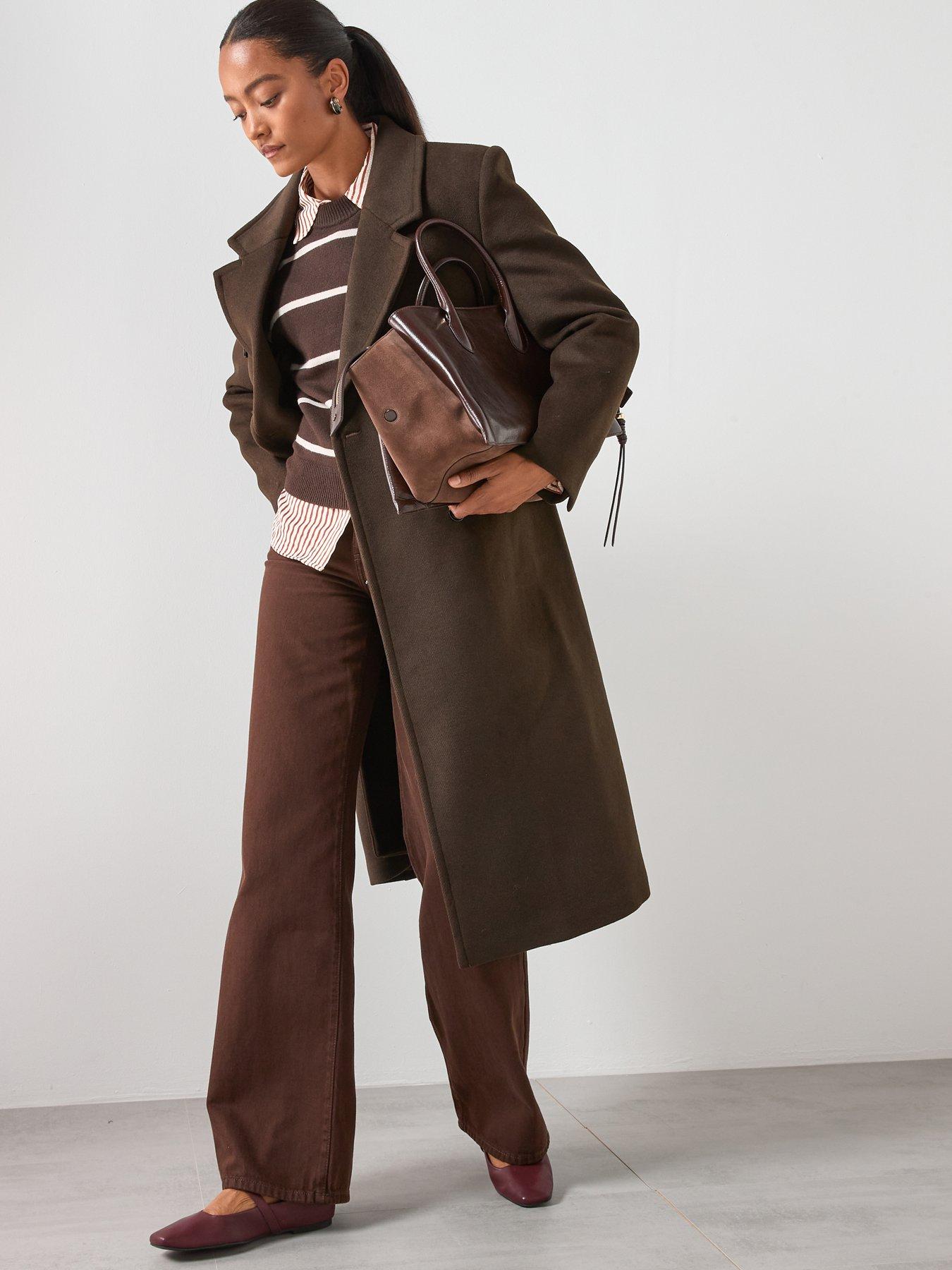  image of mango-danila-wide-leg-high-rise-jeans-brown