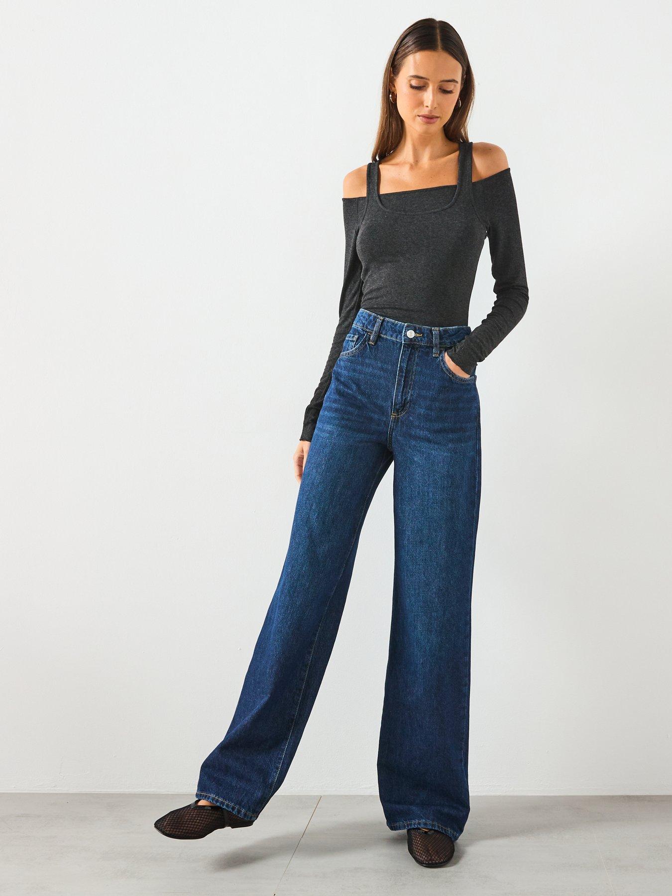 Image 3 of 6 of Mango Danila Wide Leg High Rise Jeans - Blue