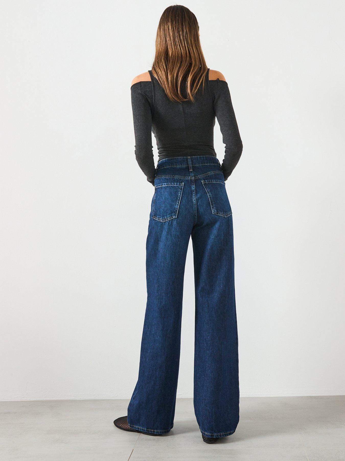 Image 5 of 6 of Mango Danila Wide Leg High Rise Jeans - Blue