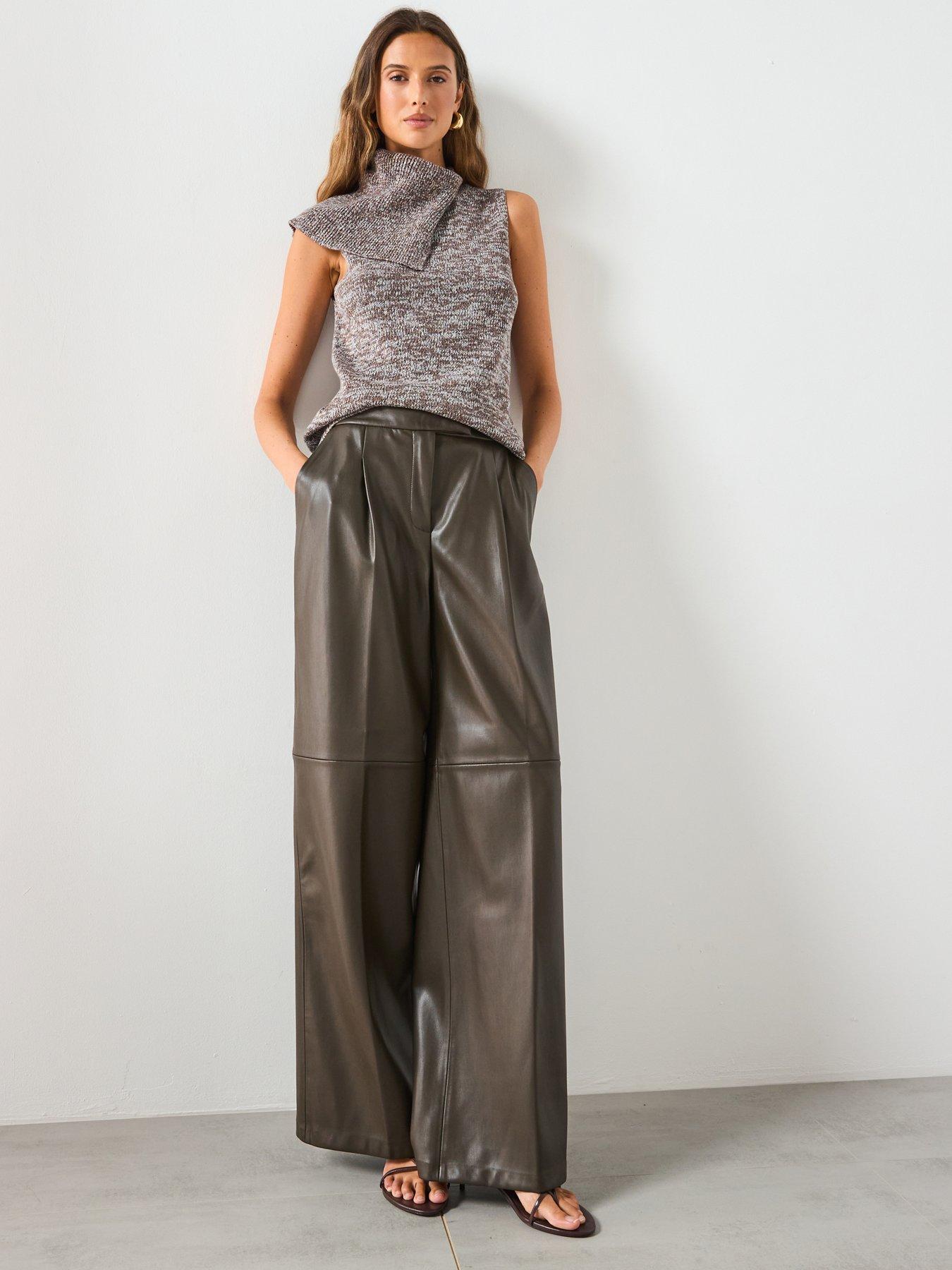 Image 3 of 6 of Mango Waistcoat With Mottled Wrap Collar - Beige