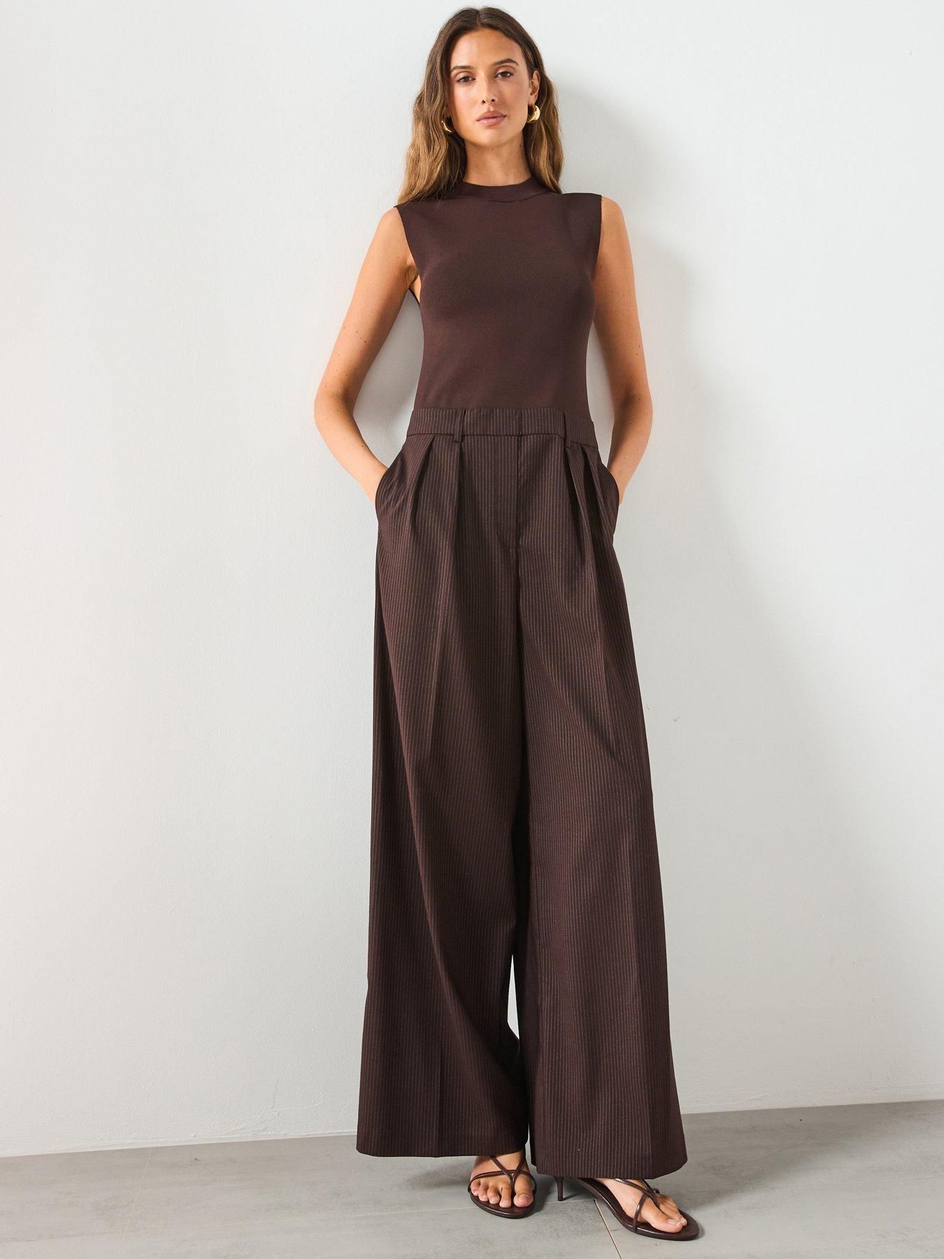 undefined Pinstripe Jumpsuit Combination