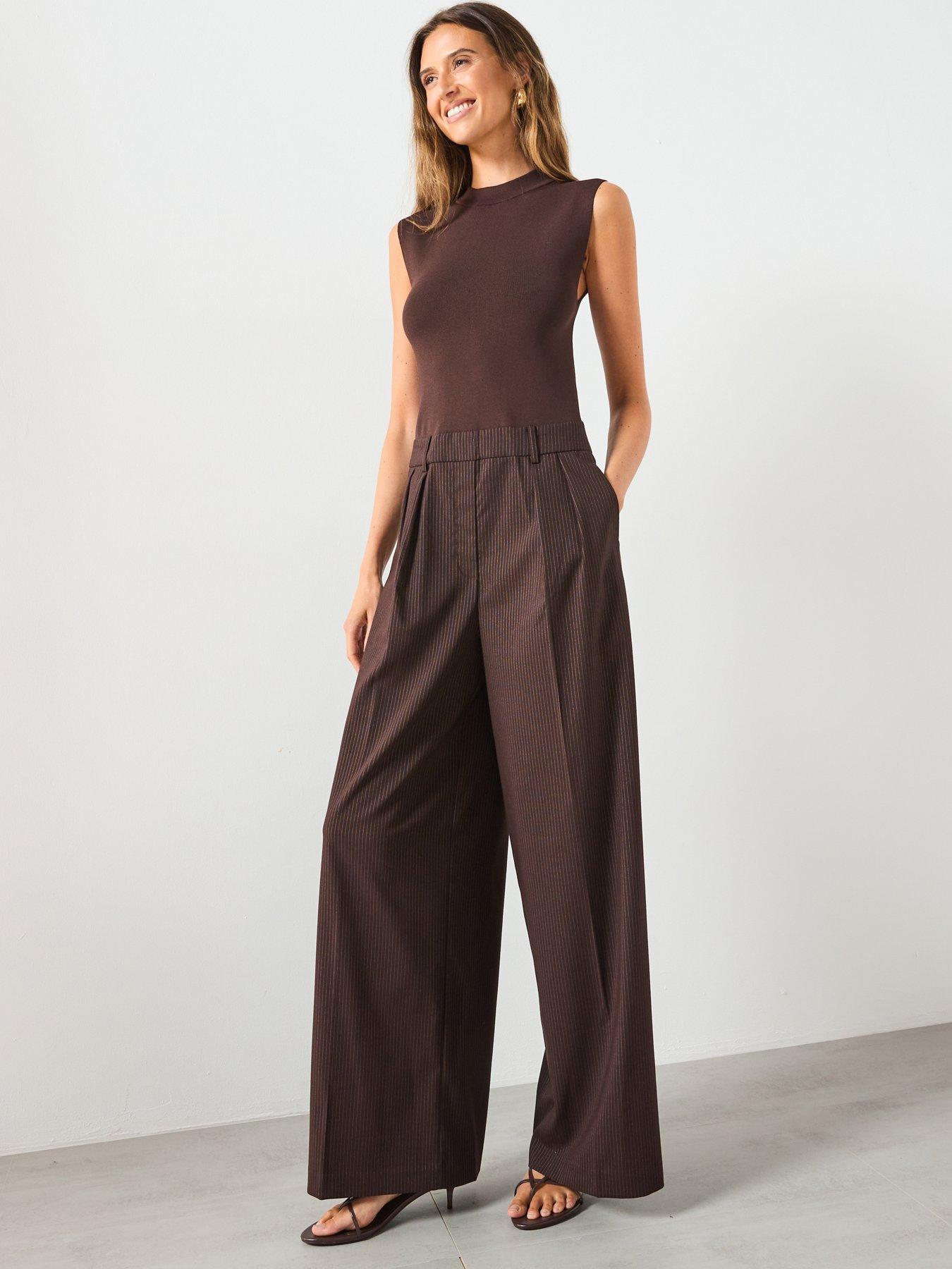 Image 3 of 5 of Mango Pinstripe Jumpsuit Combination