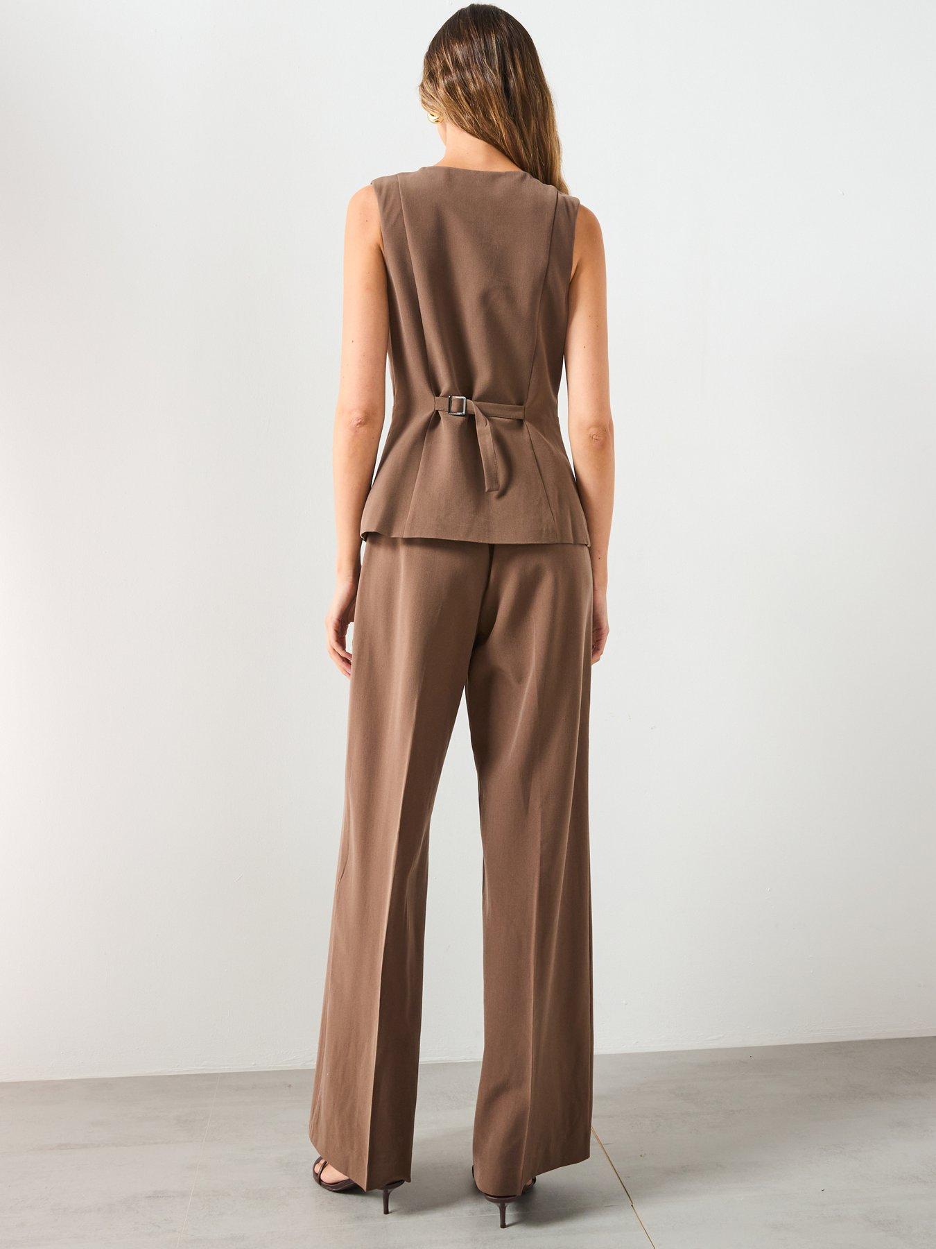 Image 2 of 6 of Mango Long Suit Style Jumpsuit - Brown