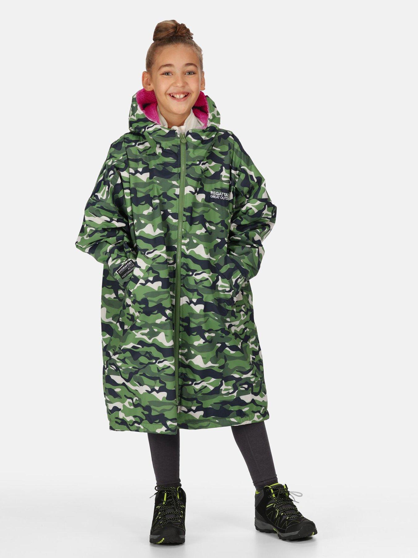 regatta-junior-waterproof-dry-robe-green
