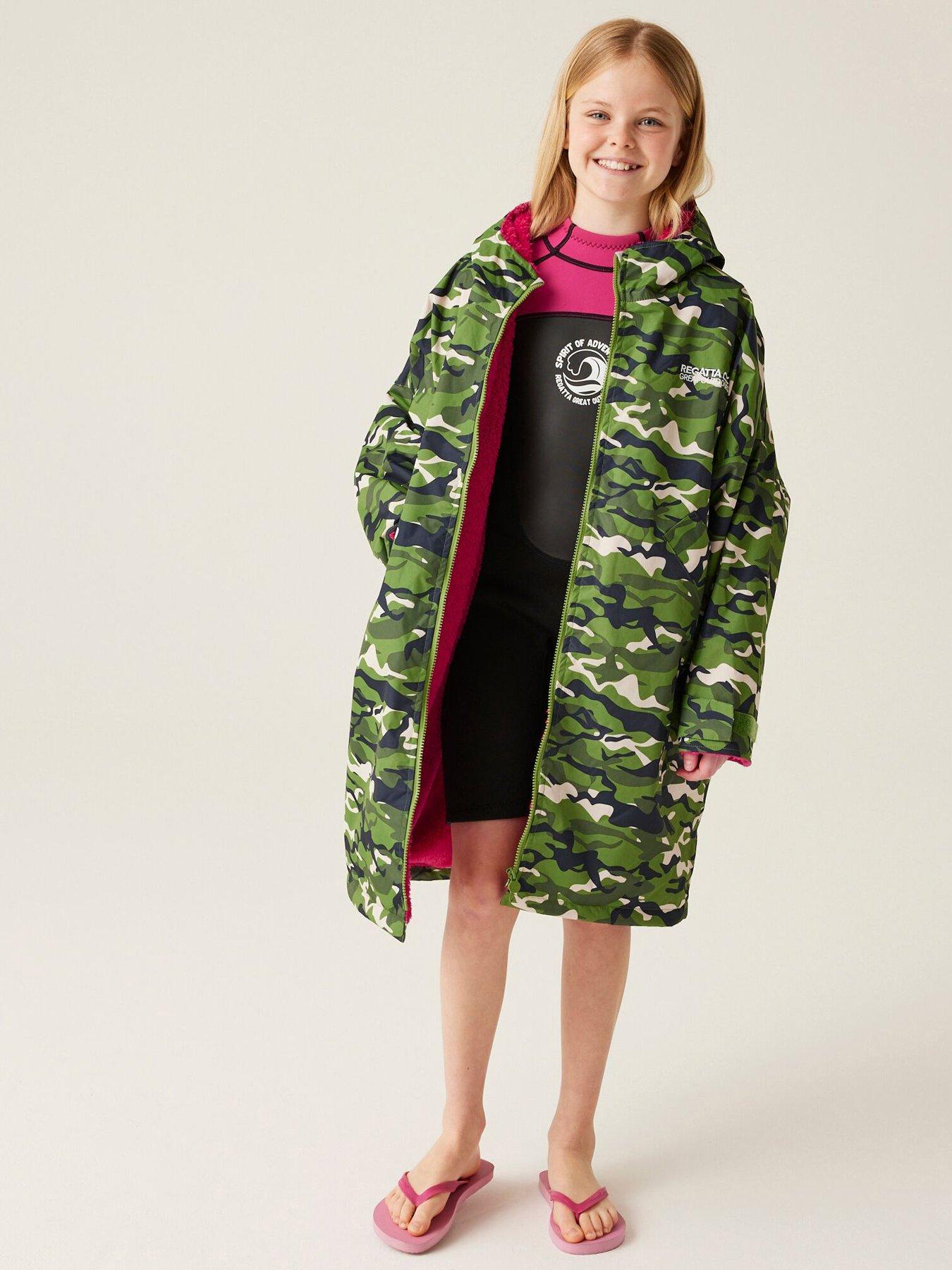  image of regatta-junior-waterproof-changing-robe-green