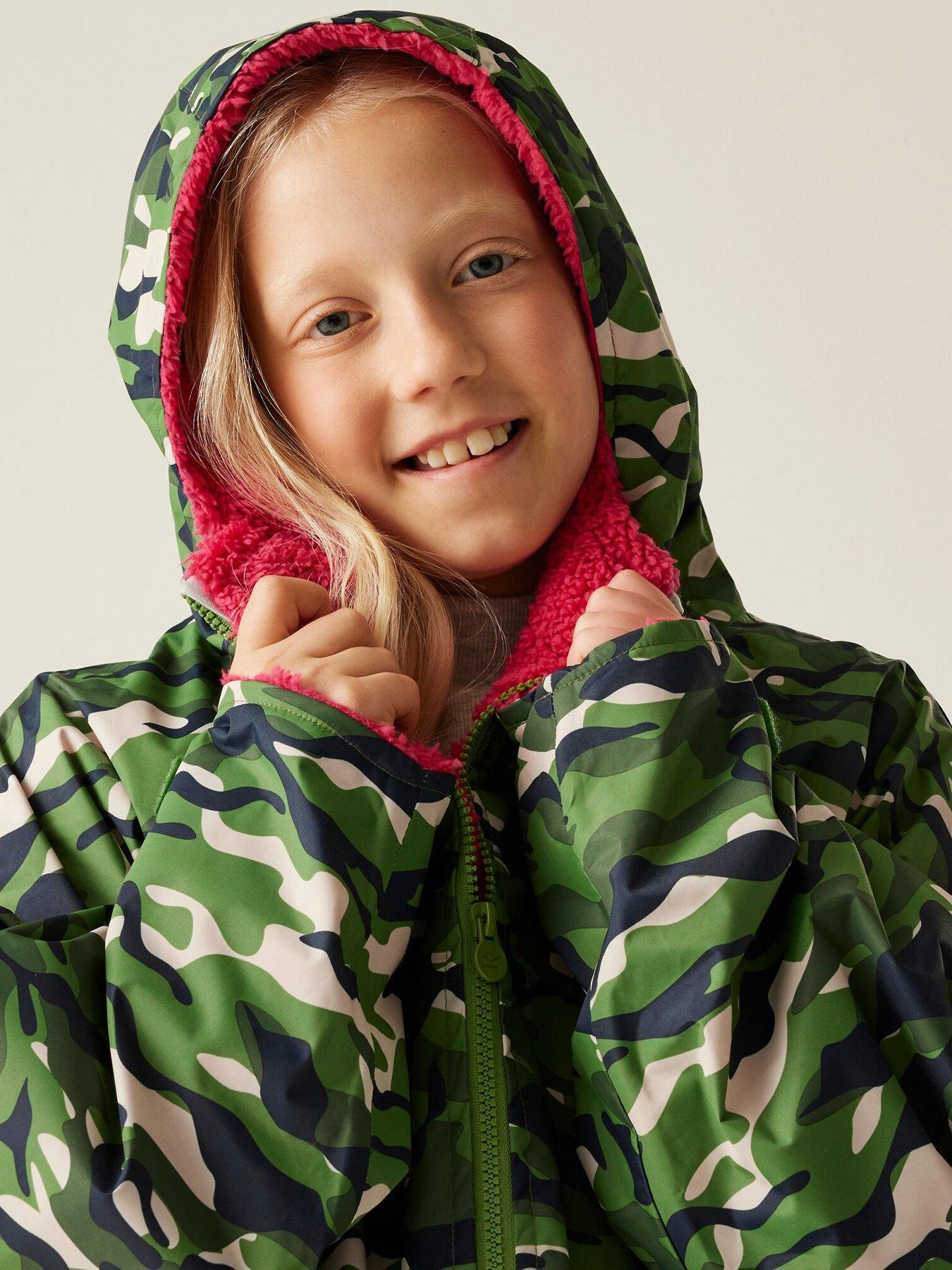  image of regatta-junior-waterproof-changing-robe-green