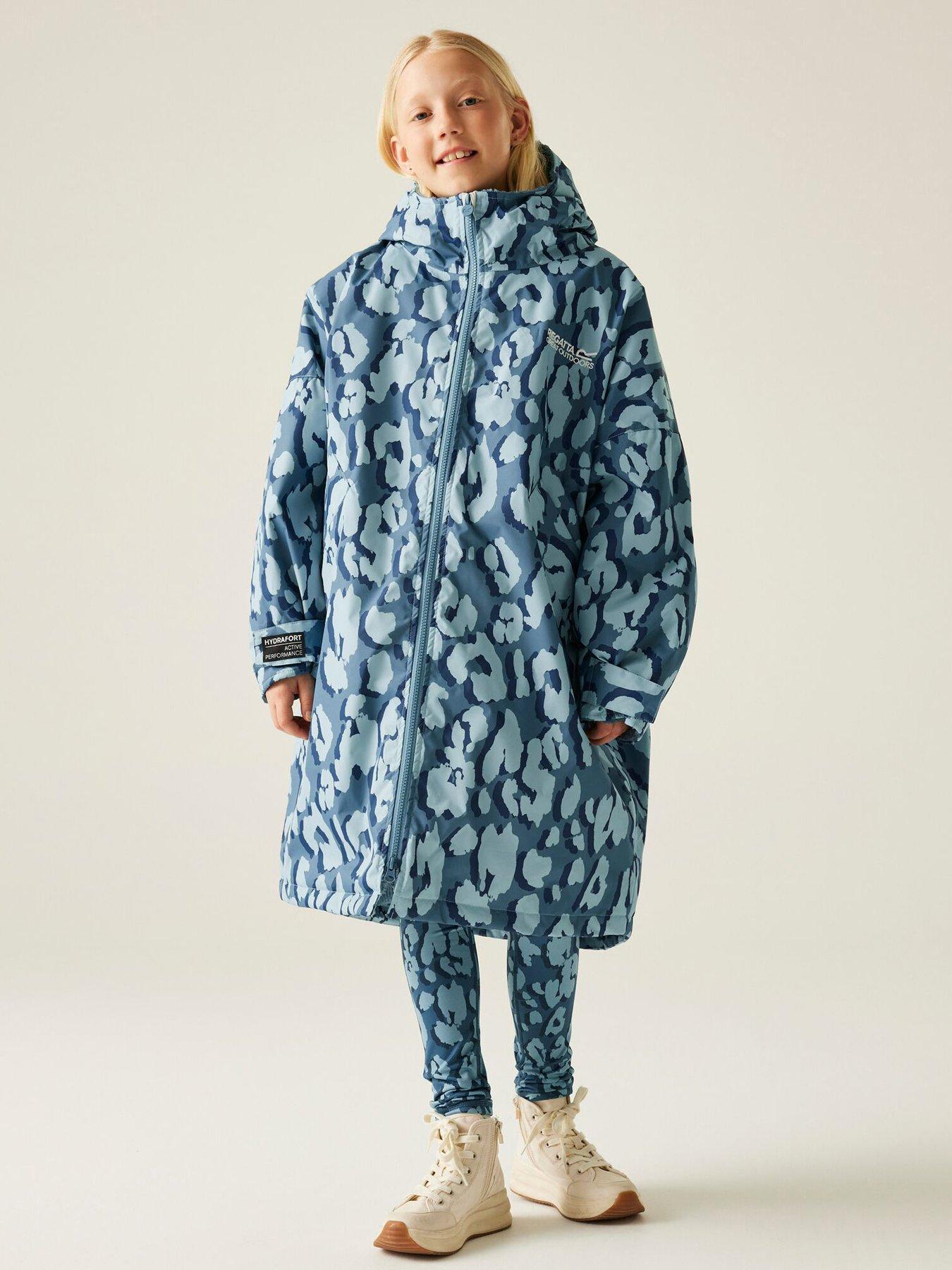undefined Junior Girls Waterproof Dry Robe - Blue