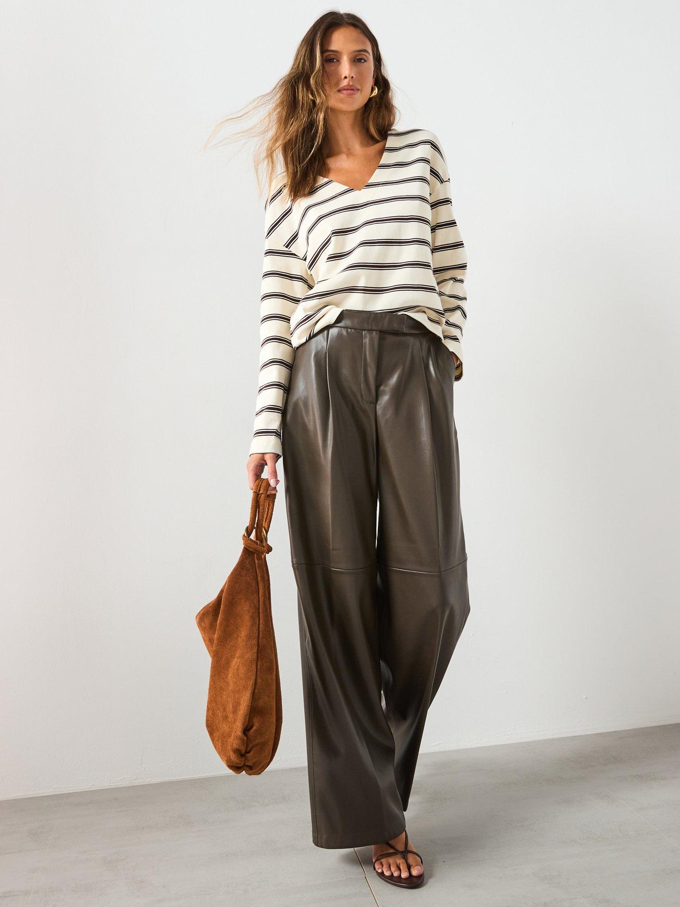 Image 6 of 6 of Mango Striped Cotton Blend Sweatshirt - Cream