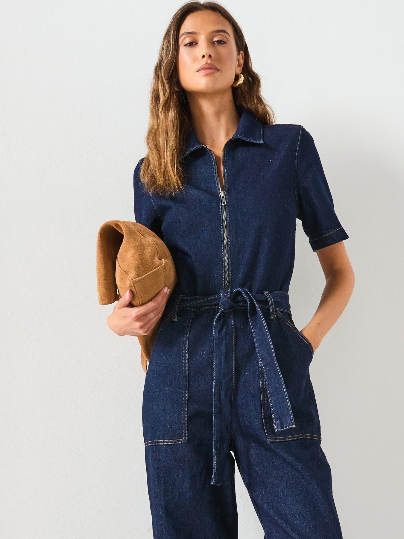 Image 6 of 6 of Mango Belt Denim Jumpsuit