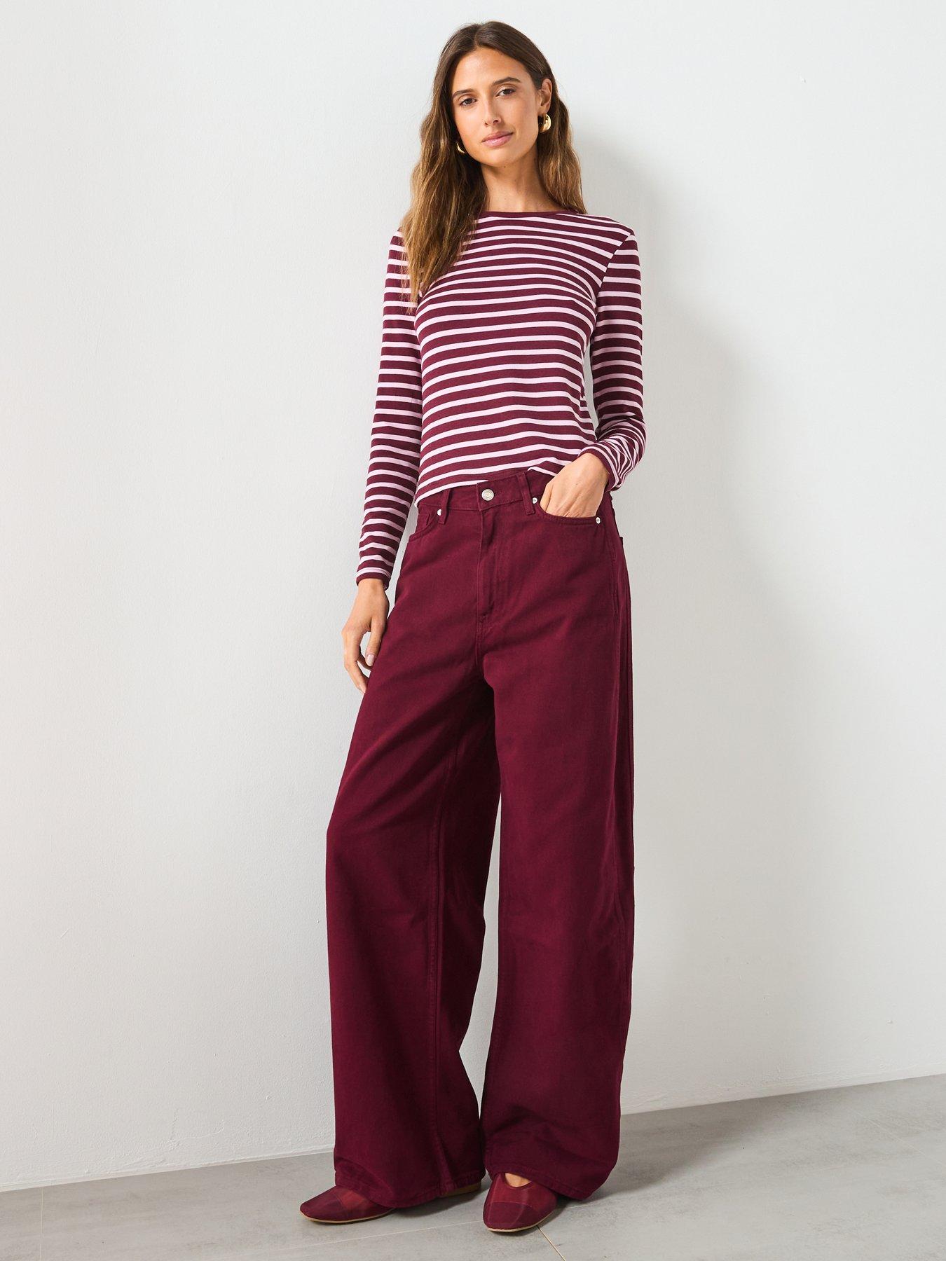 Image 3 of 5 of Mango Camilla High Rise Balloon Jeans - Red