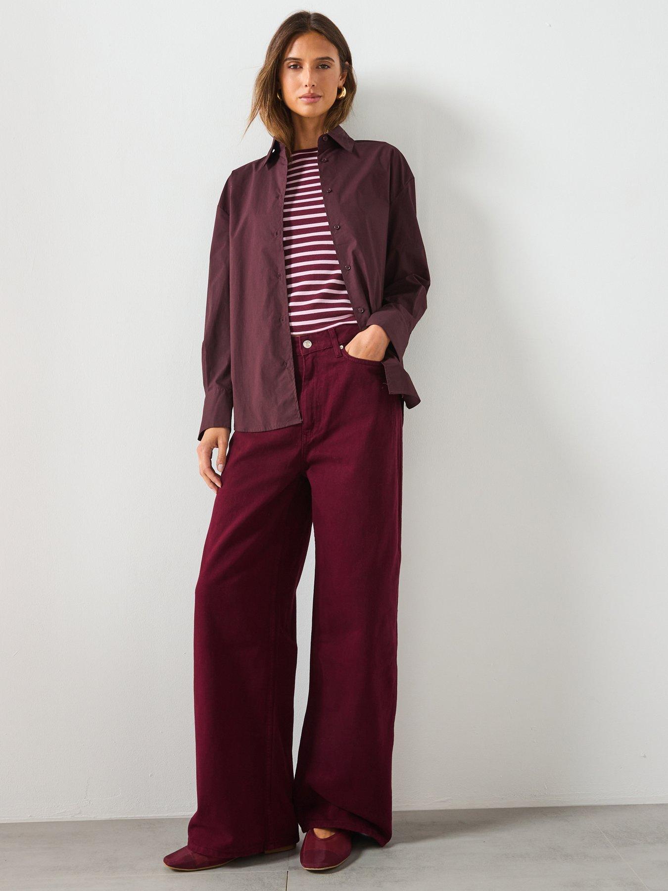 Image 5 of 5 of Mango Camilla High Rise Balloon Jeans - Red