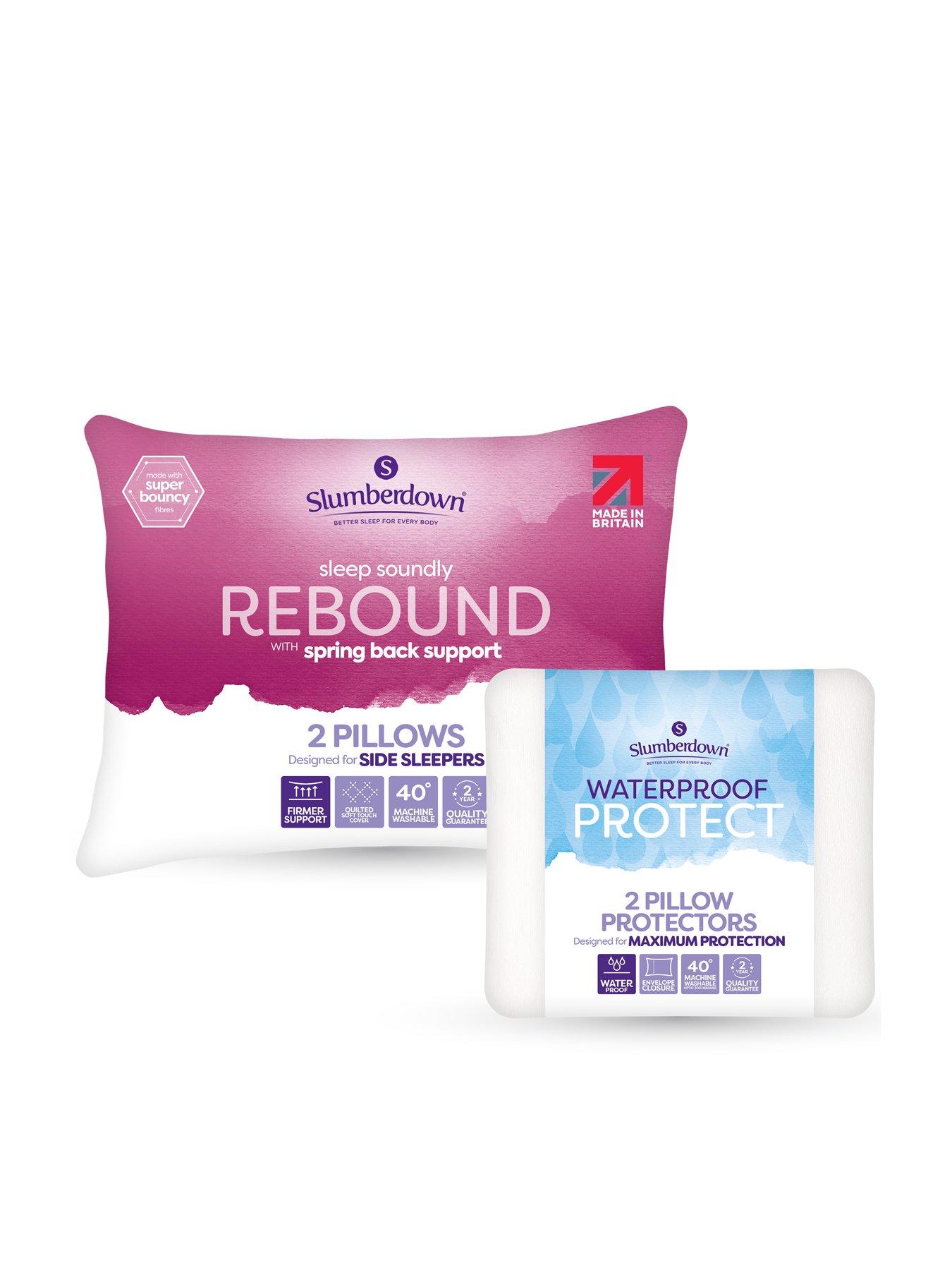 Image 1 of 8 of Slumberdown Sleep Soundly Rebound Pillow 2 Pack with FREE Pillow Protector Pair