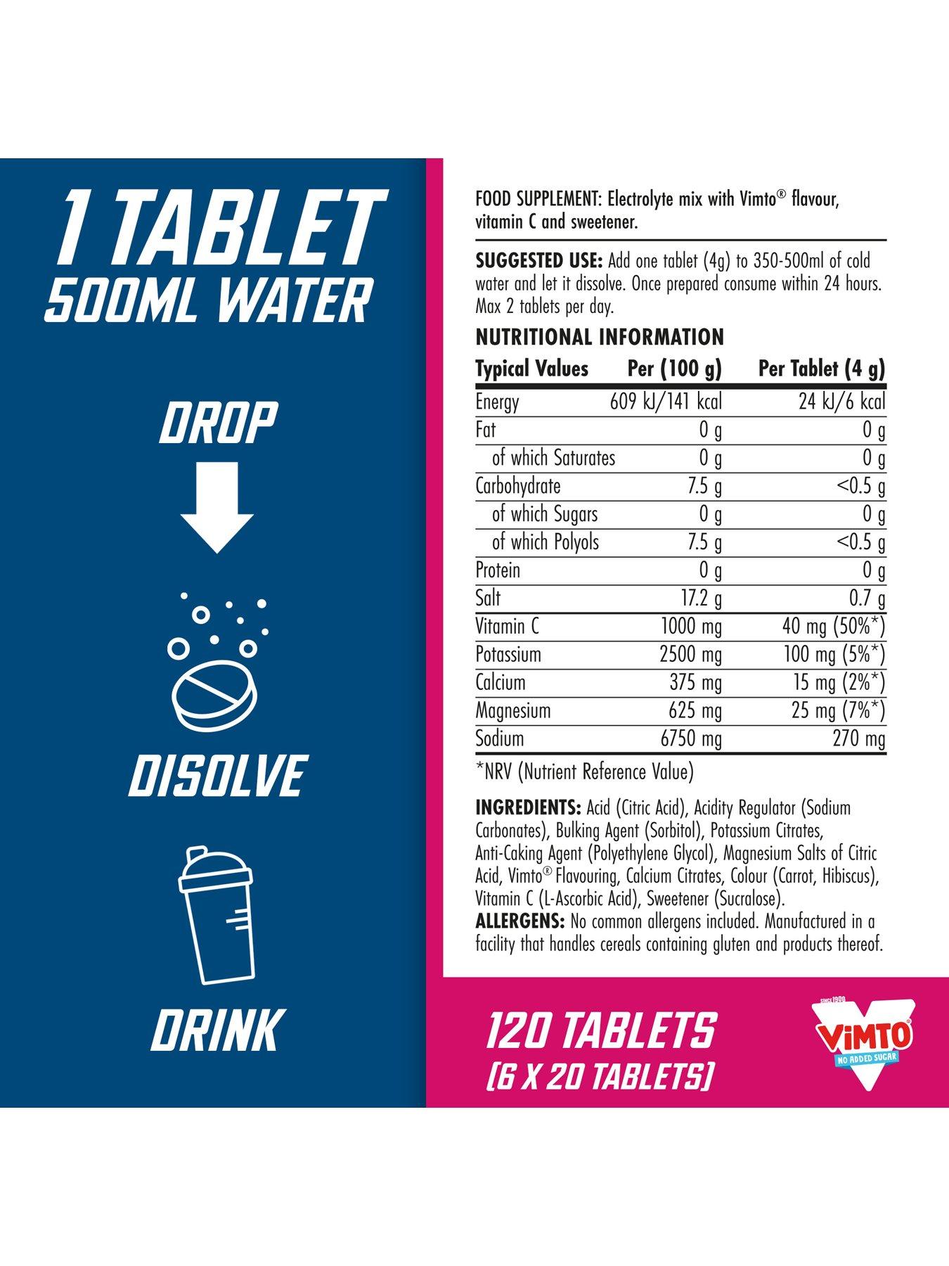  image of applied-nutrition-hydration-tablets-vimto-6-x-20-tablets