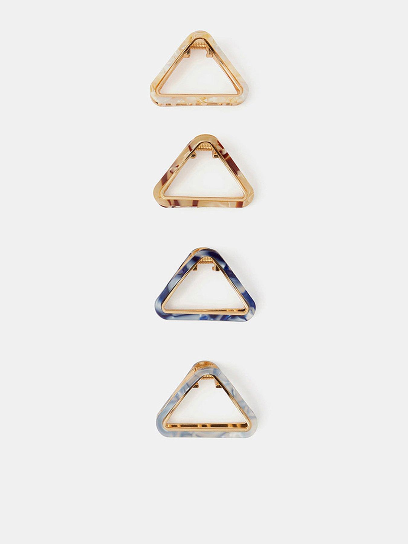 Accessorize 4 Pack Resin Triangle Claw Clips - Multi