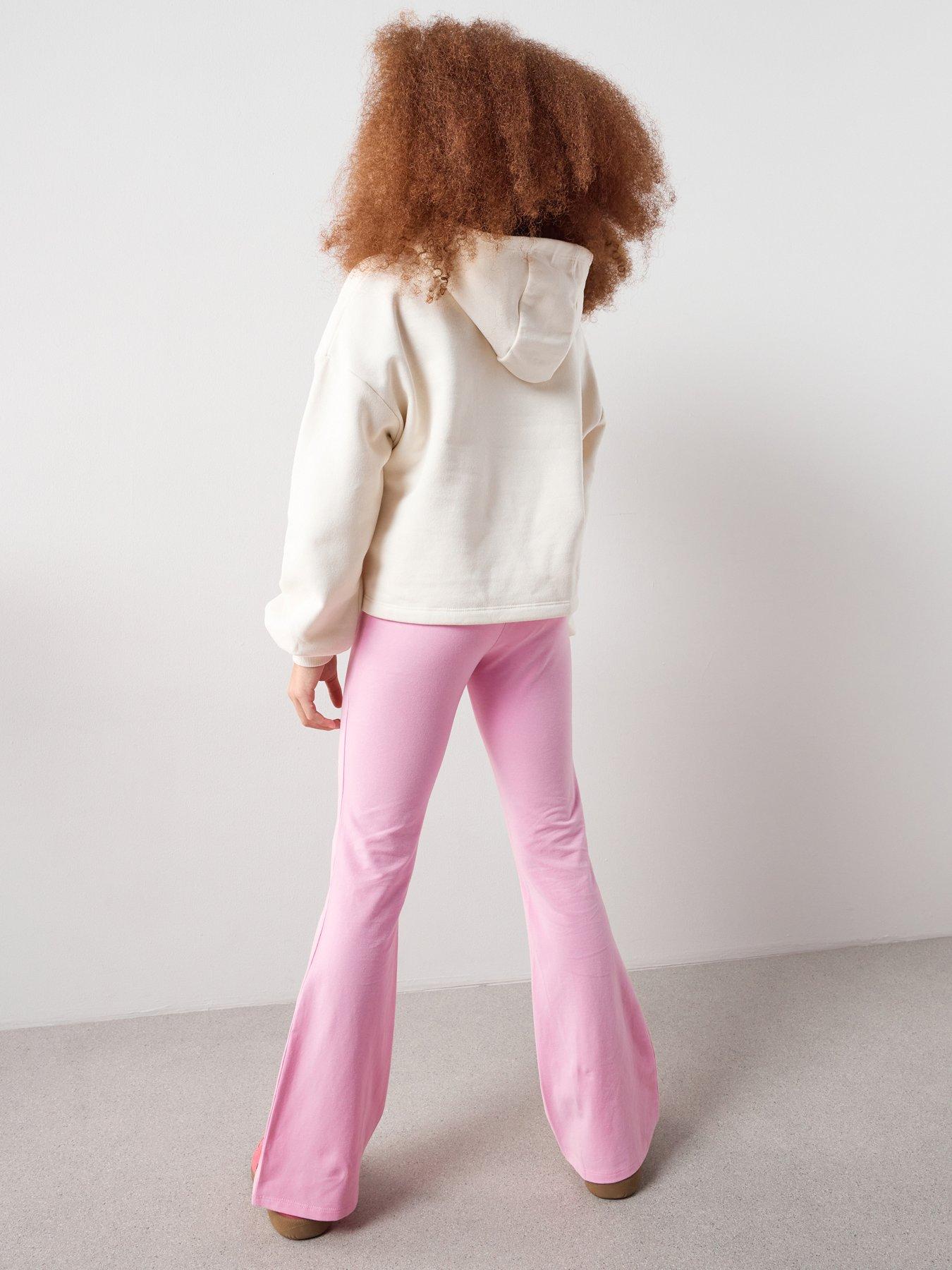 Image 2 of 7 of The Very Collection Girls Contrast Sweat Hoody and Bottoms - Cream/Pink